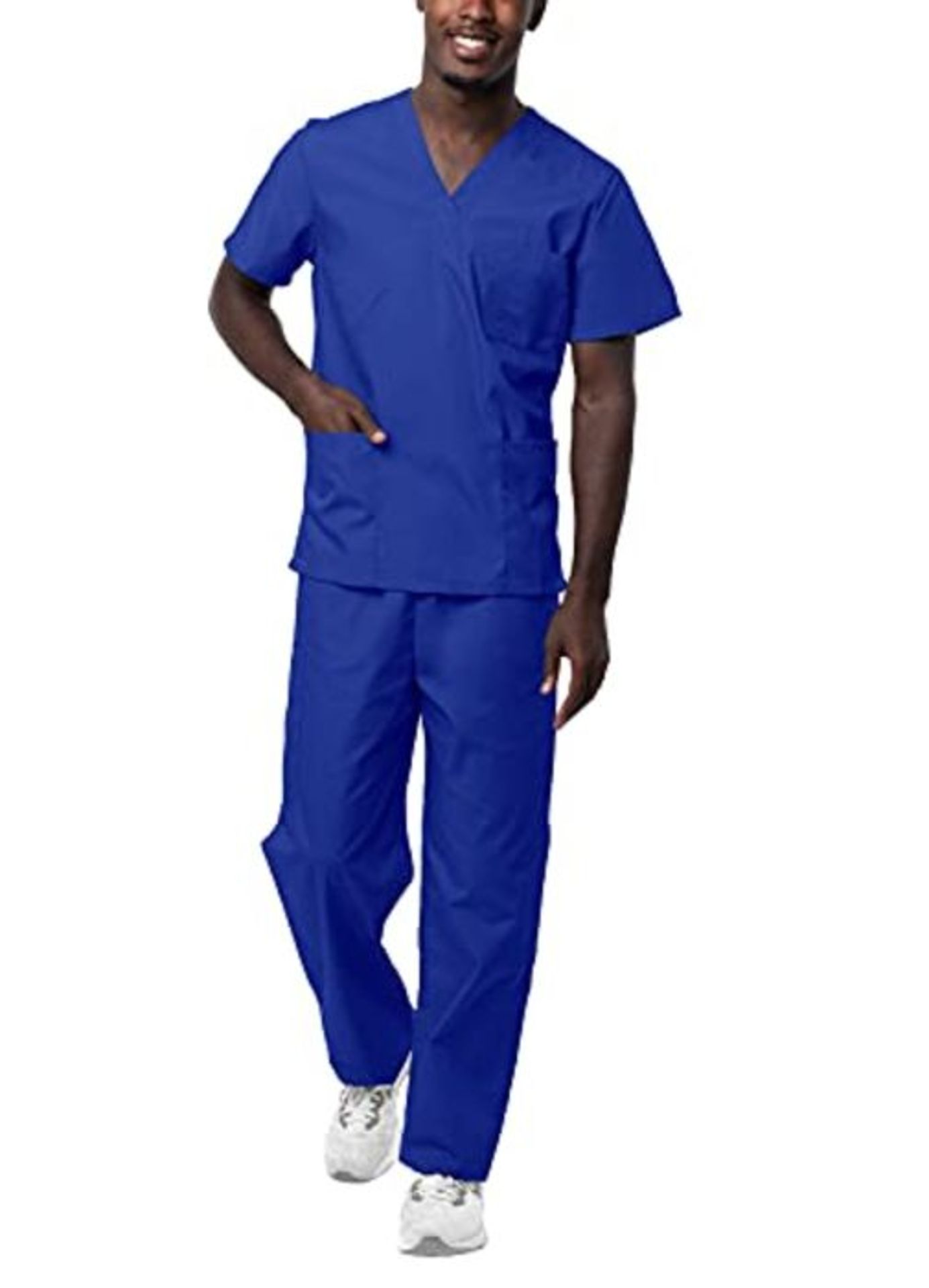 Sivvan Unisex Classic Scrub Set V-Neck Top/Drawstring Trousers - S8400 - Royal Blue -