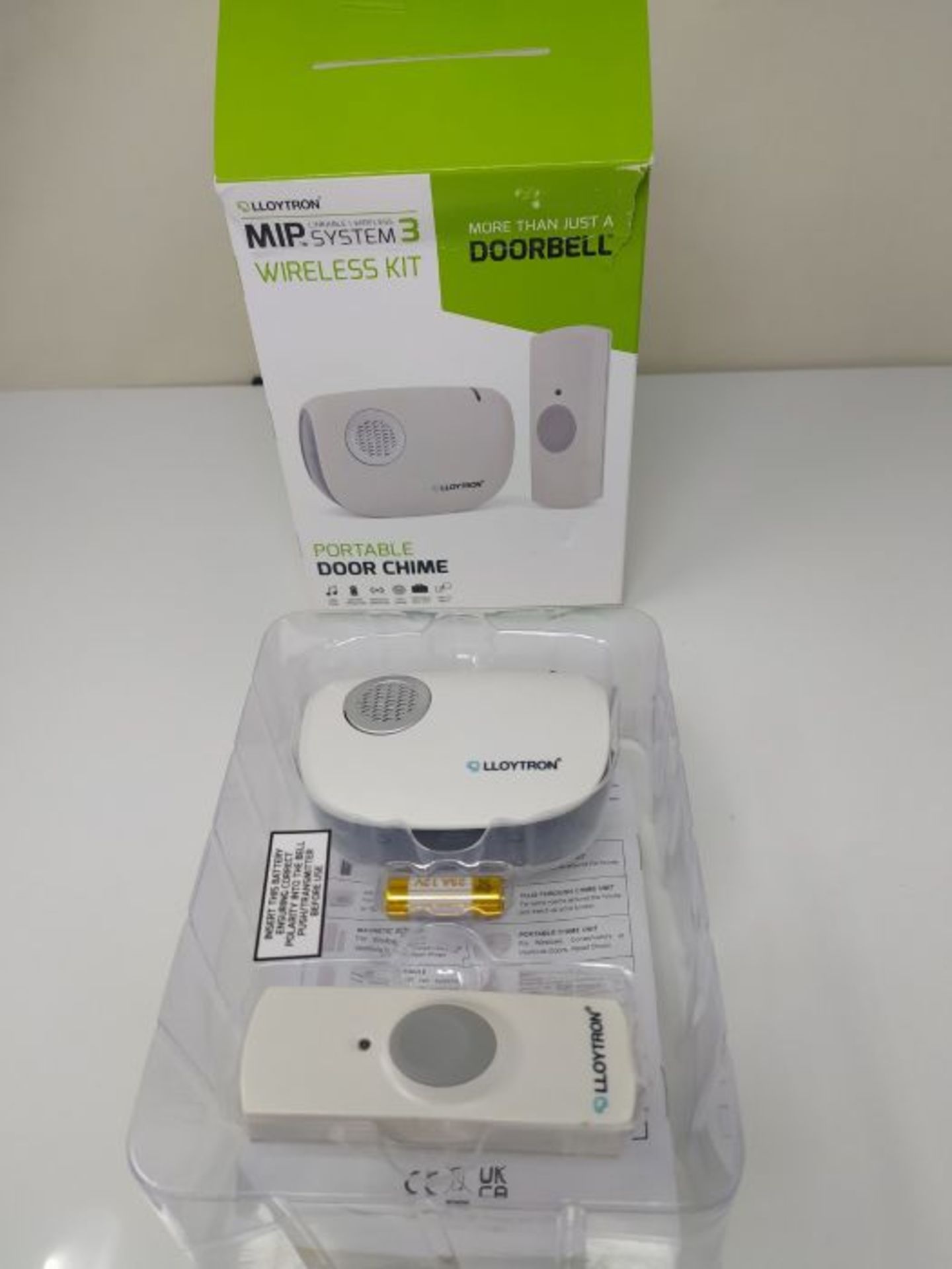 LLOYTRON® MIP System 3 Doorbell Kit with Battery Operated Chime Receiver and Bell Pus - Image 2 of 2