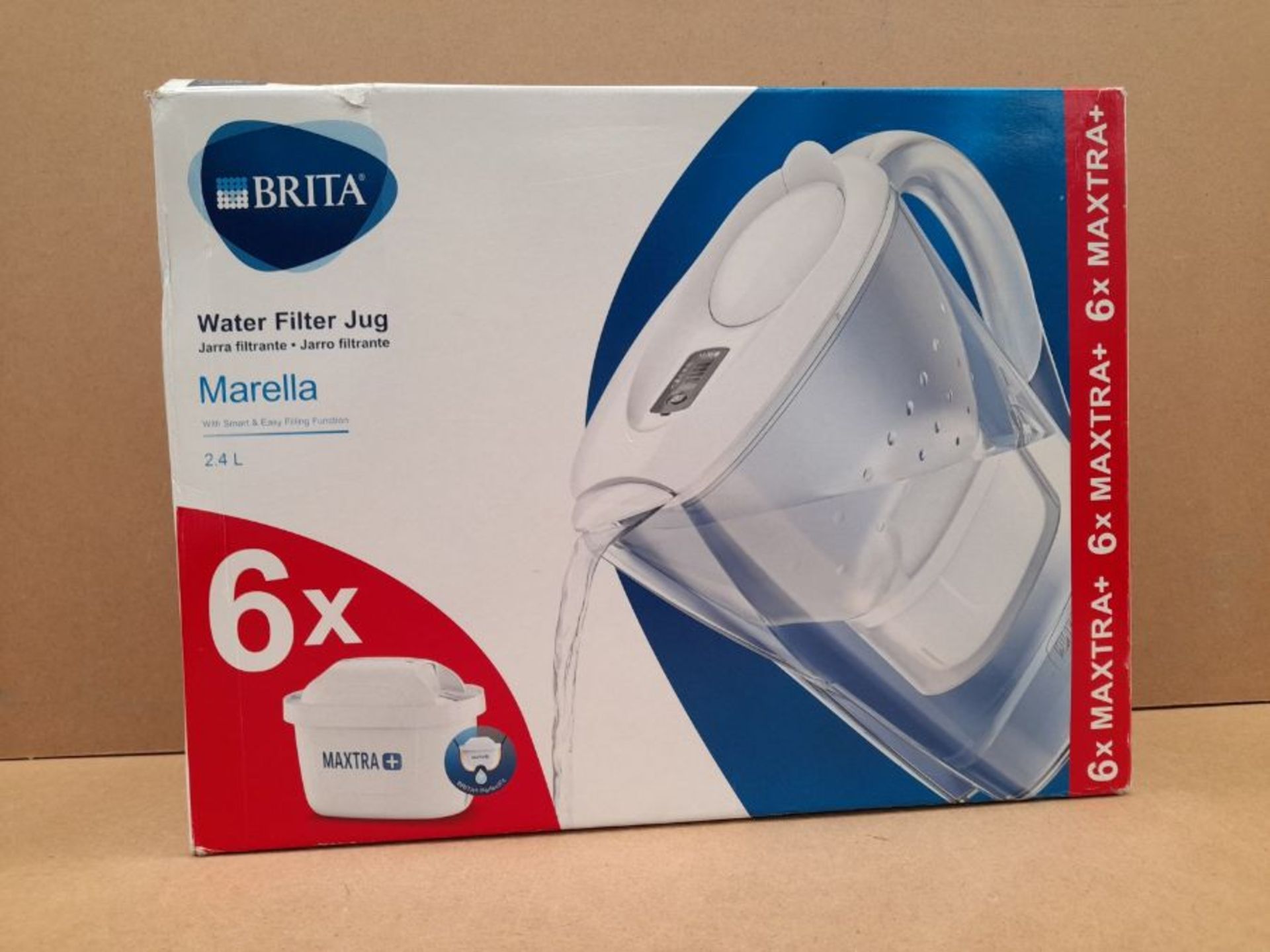 BRITA Marella Fridge water filter jug for reduction of chlorine, limescale and impuiti - Image 2 of 3
