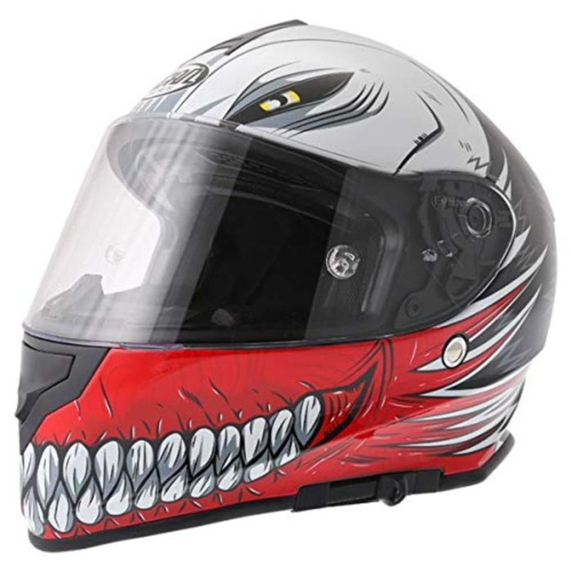 RRP £69.00 VCAN V127 Full Face Double Sun Visor Motorbike Motorcycle Helmet Hollow Red M