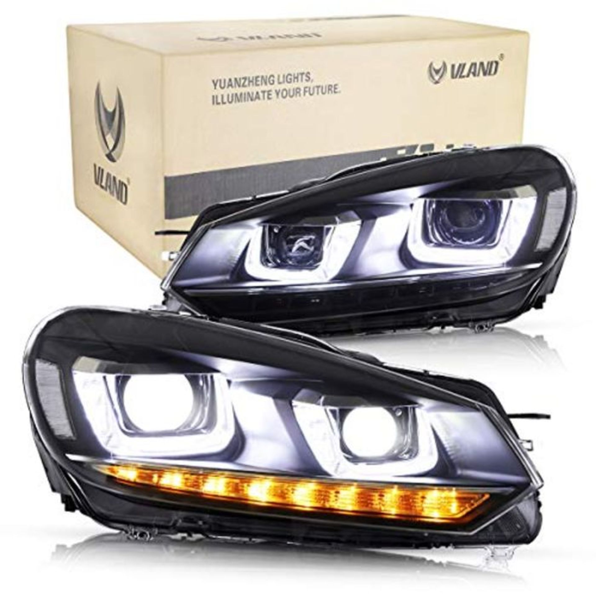 RRP £360.00 VLAND LED DRL Headlight for Golf 6 MK6 TSI TDI GTD 2008-2013 Front Lamp Assembly (Driv