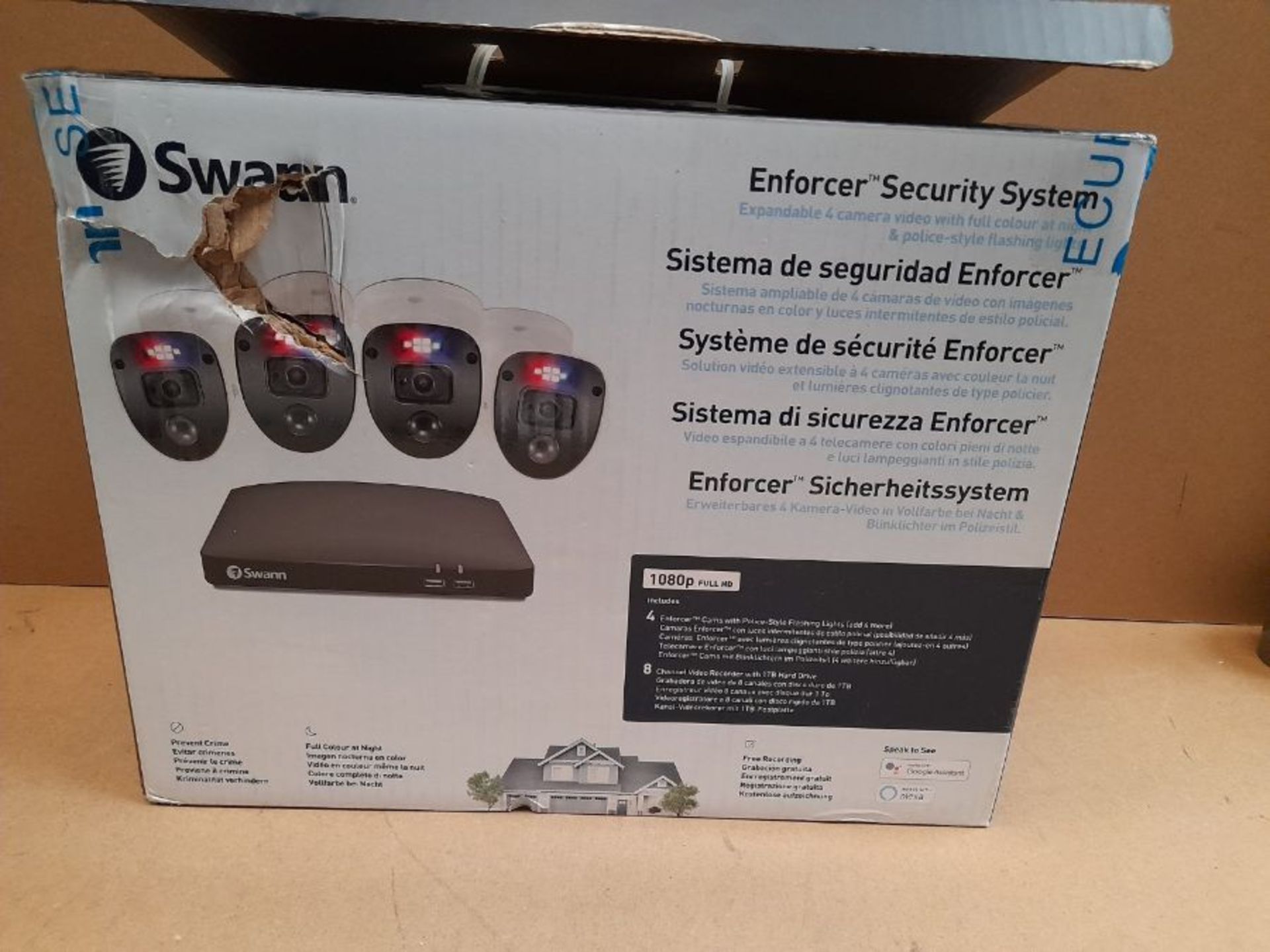 RRP £249.00 Swann Security CCTV Kit, 8 Channel 1080p Full HD 1TB HDD DVR-4680 with 4 x PRO-1080SL - Image 2 of 3