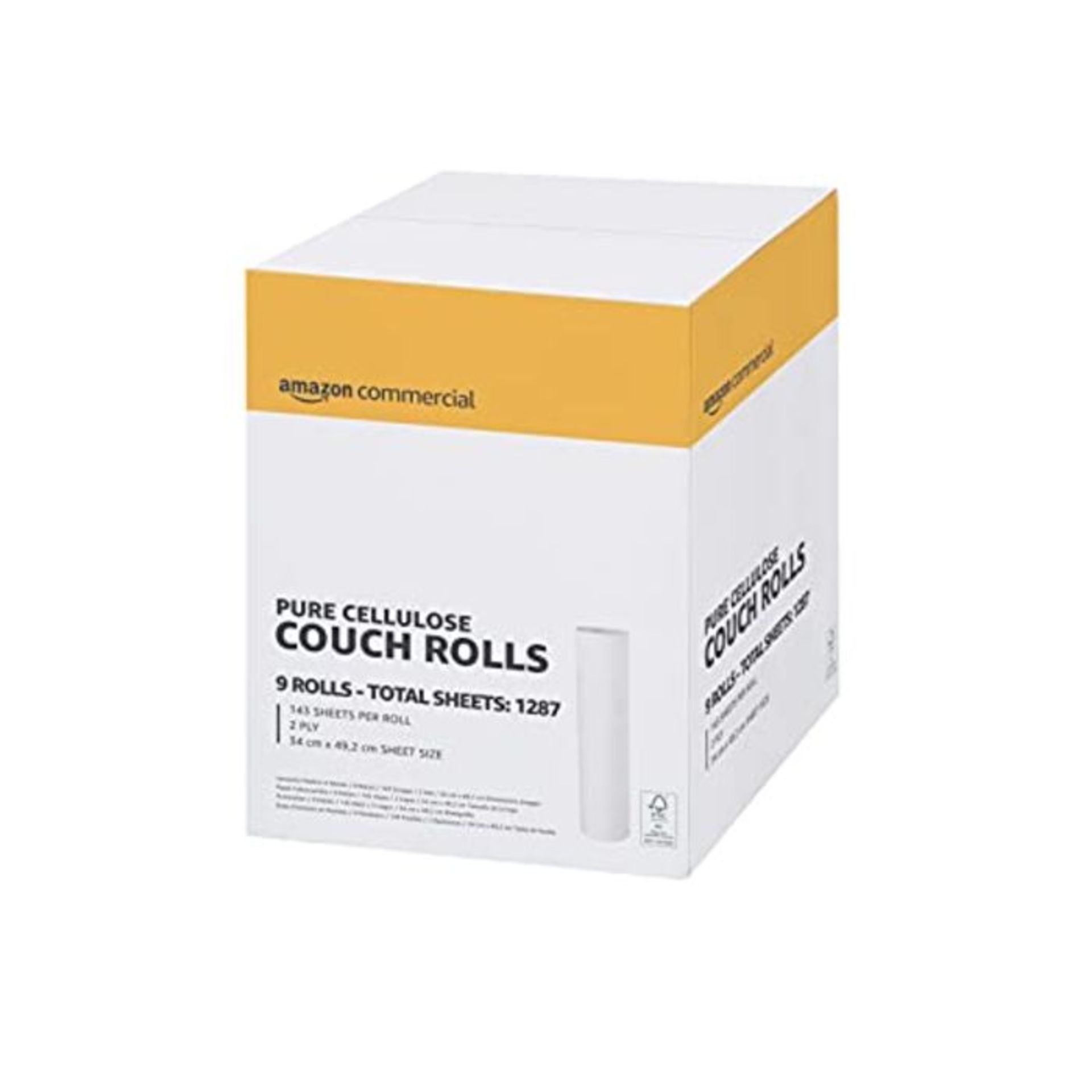 AmazonCommercial Premium Cellulose Couch Rolls, 20" - 2 PLY - 50 Metres per roll, 9-Pa