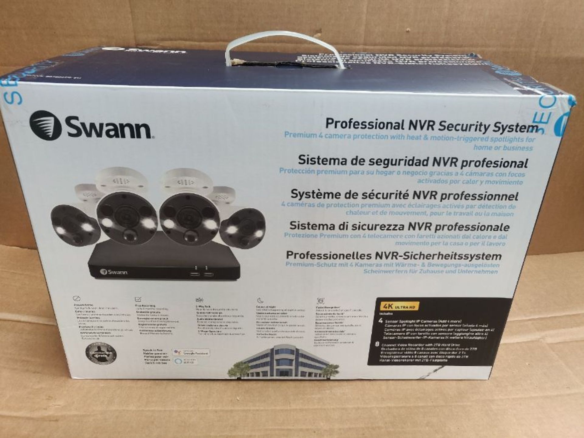 RRP £559.00 Swann CCTV Kit, 2TB 4K 8 Channel NVR-8780 with 4 x SWNHD-887MSFB Professional Spotligh - Image 2 of 3