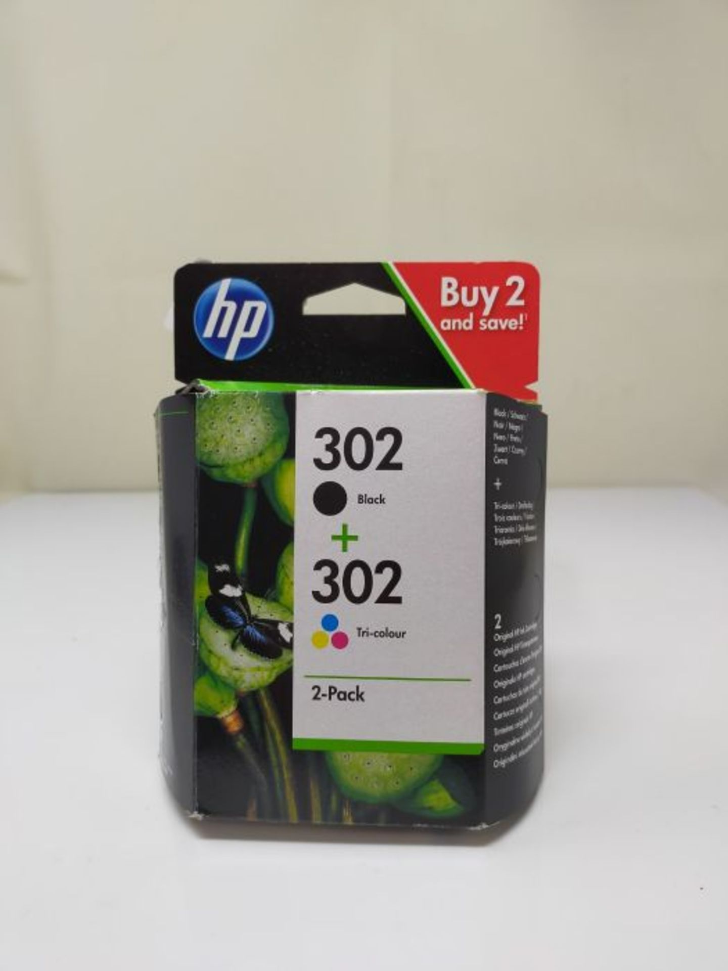 [INCOMPLETE] HP X4D37AE 302 Original Ink Cartridges, Black and Tri-colour, Multipack - Image 2 of 3