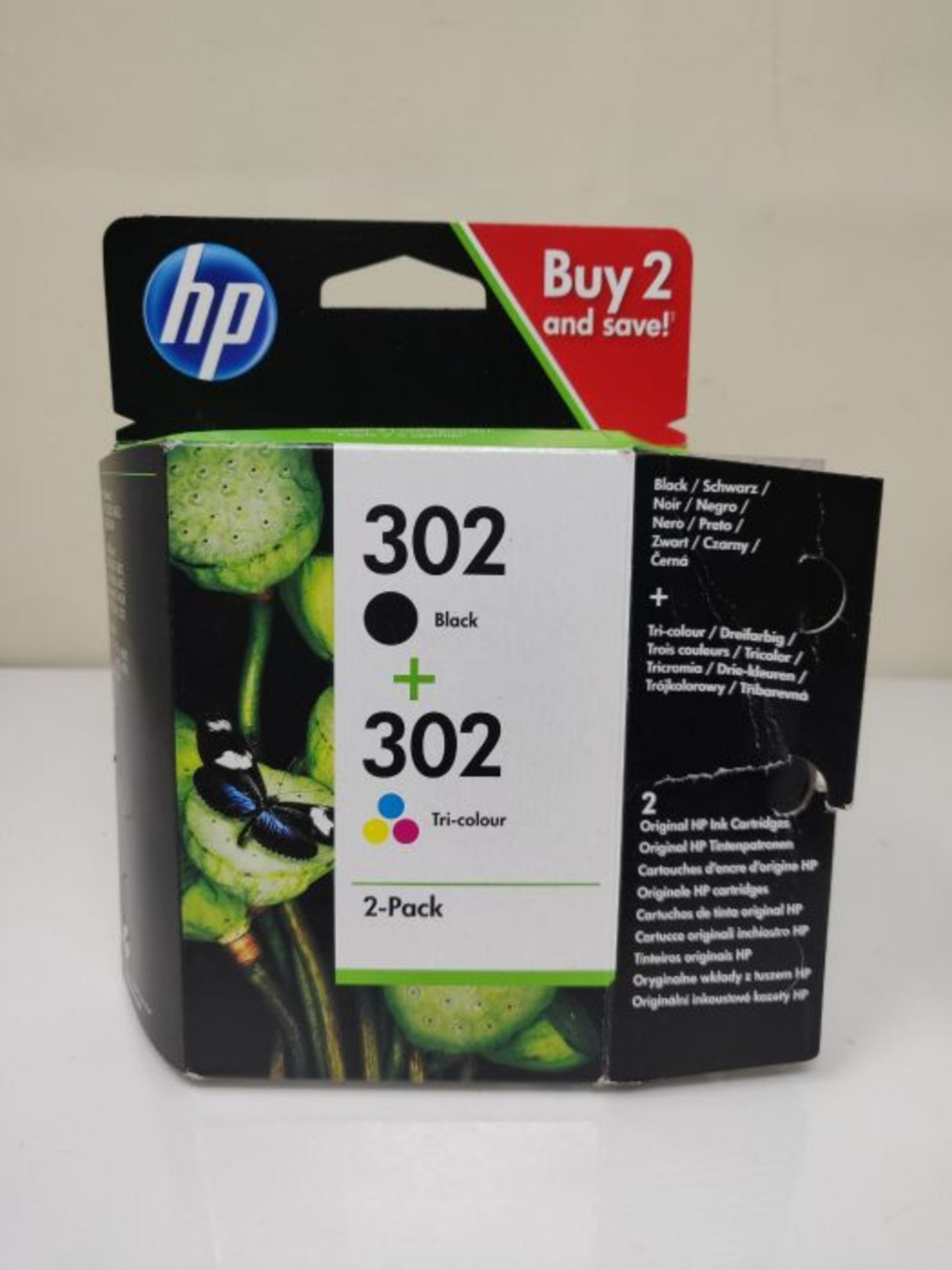 HP X4D37AE 302 Original Ink Cartridges, Black and Tri-colour, Multipack - Image 2 of 3