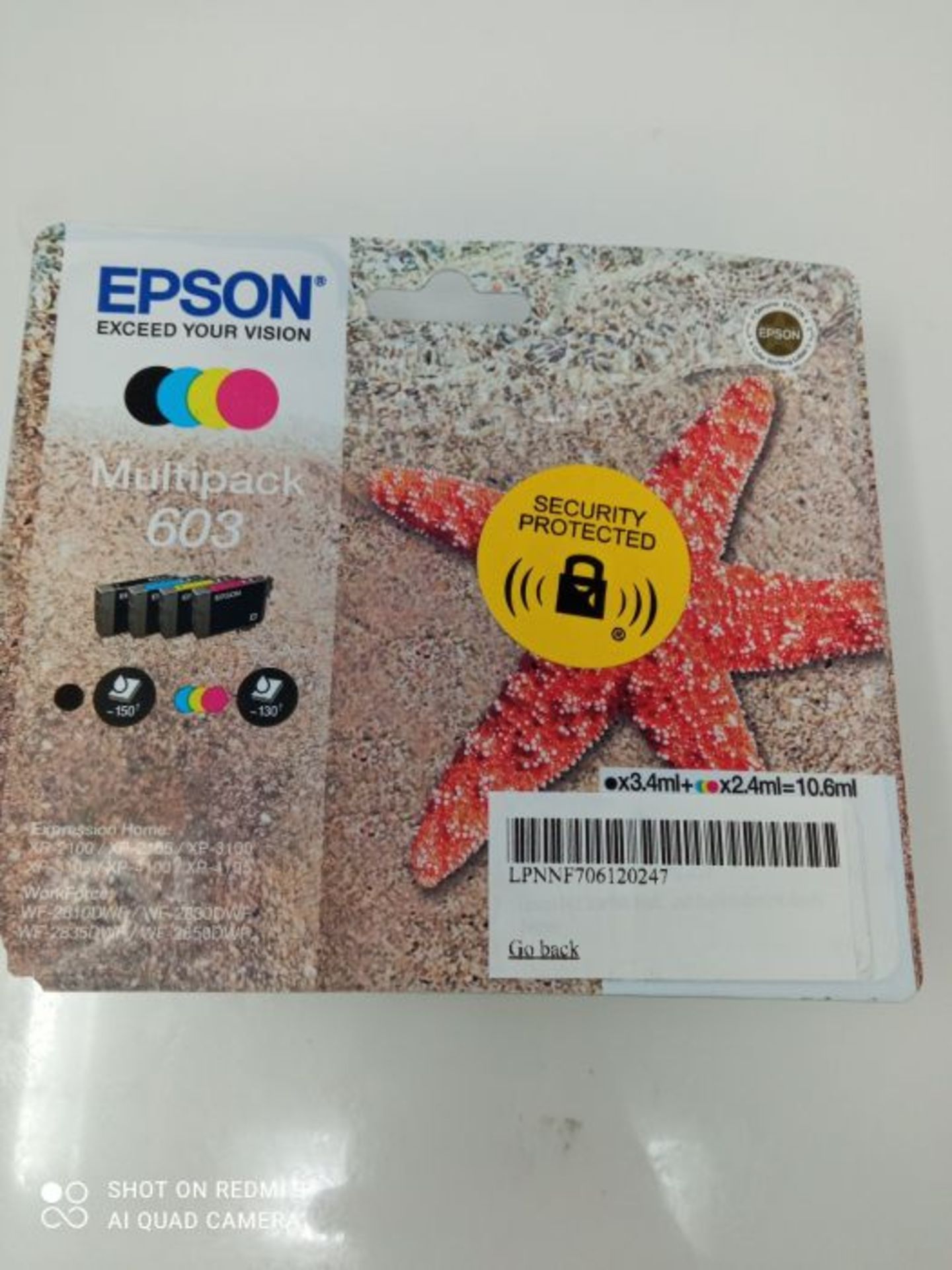 Epson 603 Starfish Genuine Multipack, 4-Colours Ink Cartridges, Amazon Dash Replenishm - Image 2 of 2