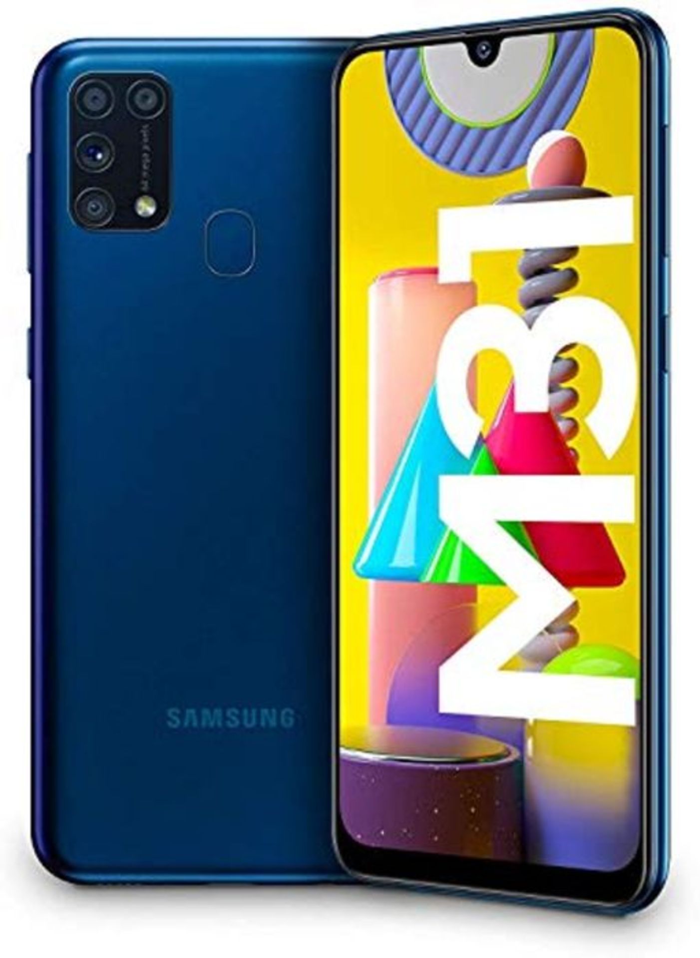 RRP £245.00 Samsung Galaxy M31 Mobile Phone; Sim Free Smartphone - Blue [Amazon Exclusive] (UK Ver