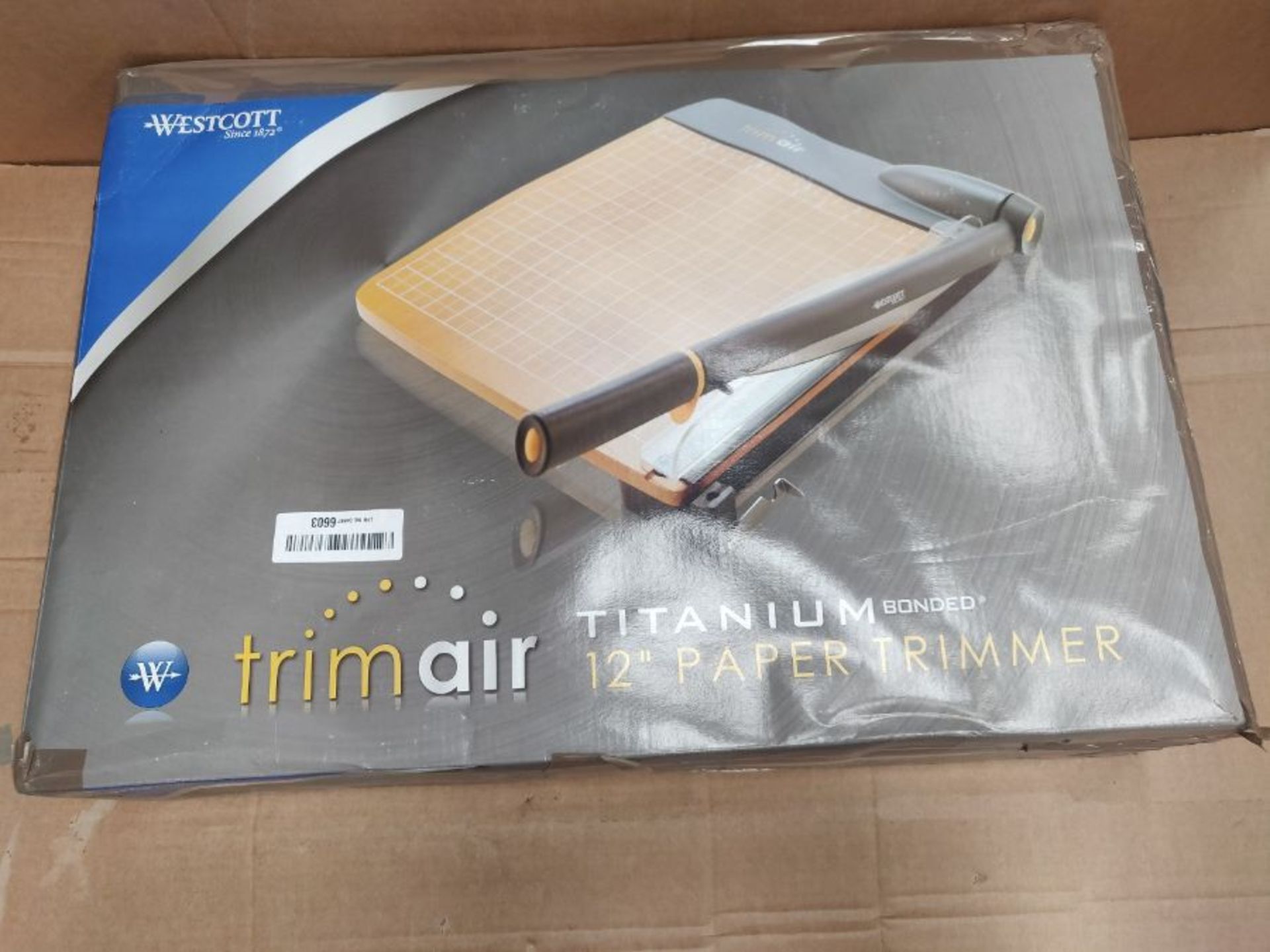 Westcott 12-Inch Trimair Titanium Wood Guillotine Paper Trimmer with Anti-Microbial Pr - Image 2 of 3