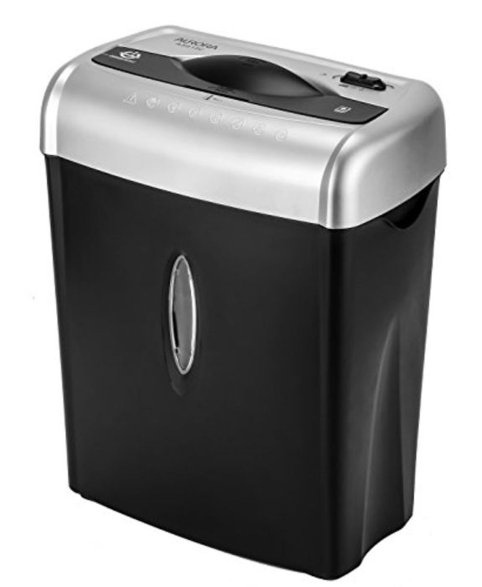 Aurora AS610C 6 Sheet Cross-Cut Shredder with Waste Bin, Black/Silver