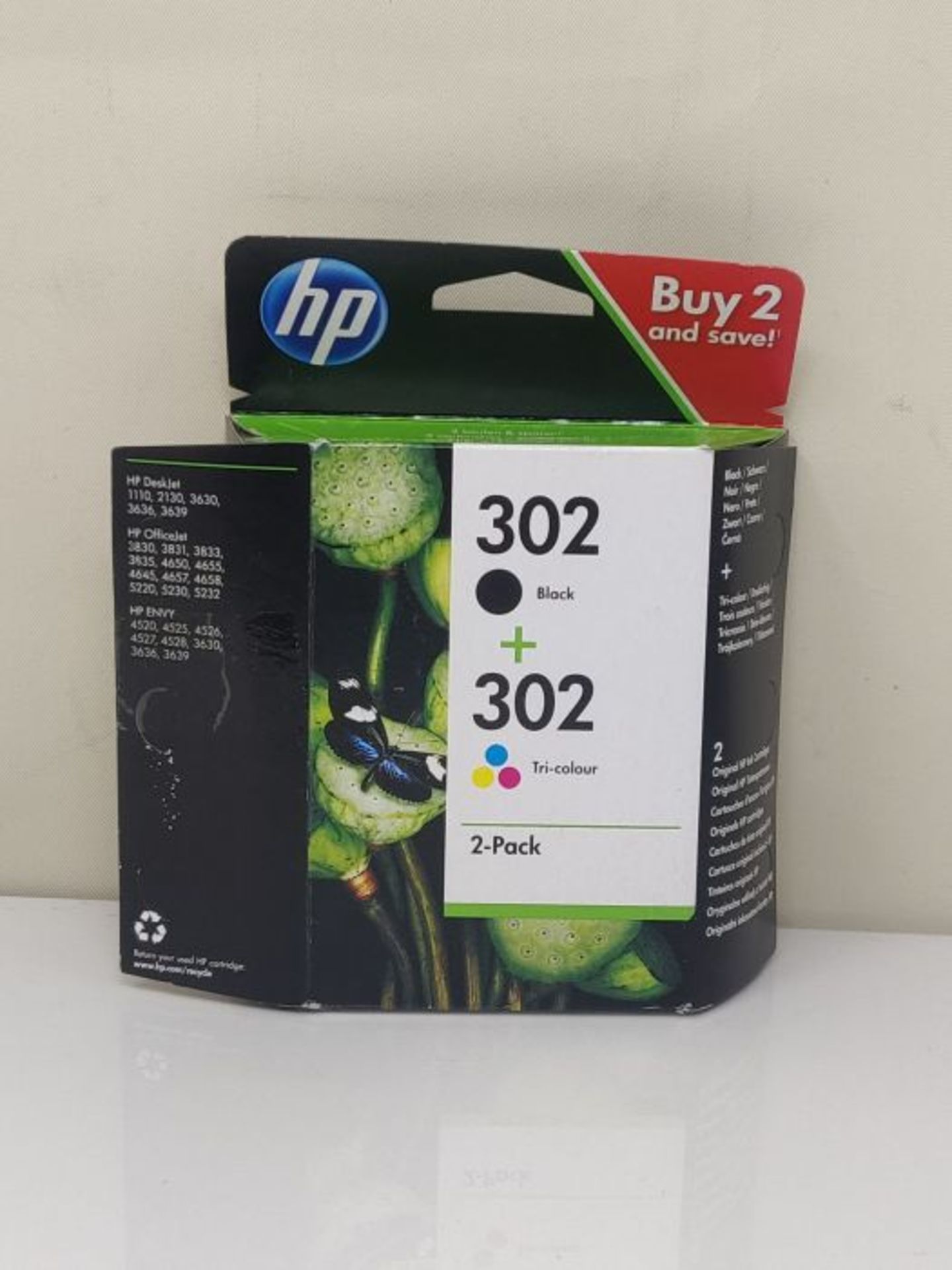 HP X4D37AE 302 Original Ink Cartridges, Black and Tri-colour, Multipack - Image 2 of 3