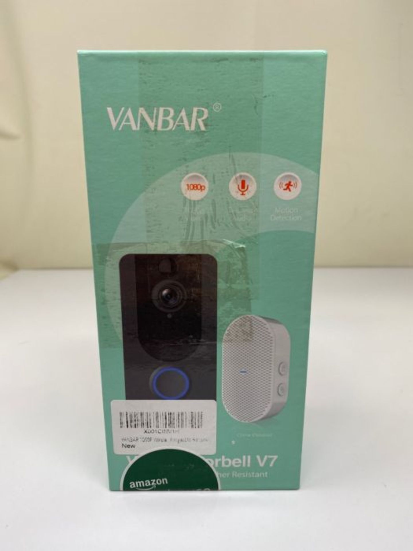 RRP £51.00 VANBAR 1080P Wireless Video Doorbell Camera with Chime, PIR Motion Detection, 2-Way Au - Image 2 of 3