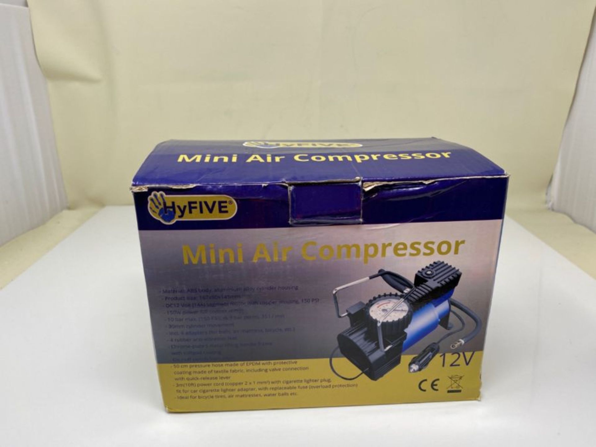 Hyfive Heavy Duty Metal Electric Car Air Compressor Pump Portable Tire Tyre Inflator,C - Image 2 of 3