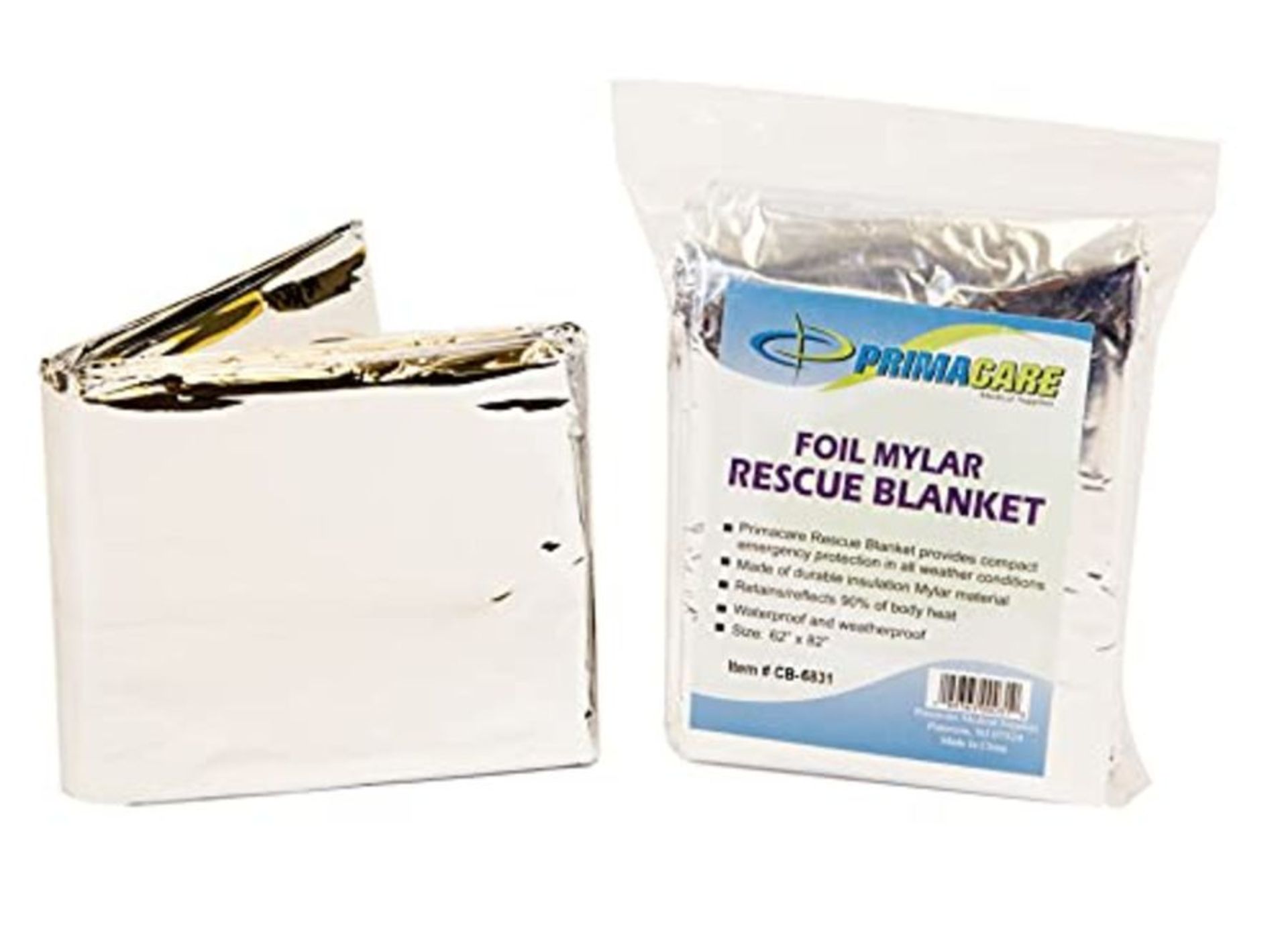 Primacare CB-6831 Mylar Foil Rescue Blanket Pack of 12