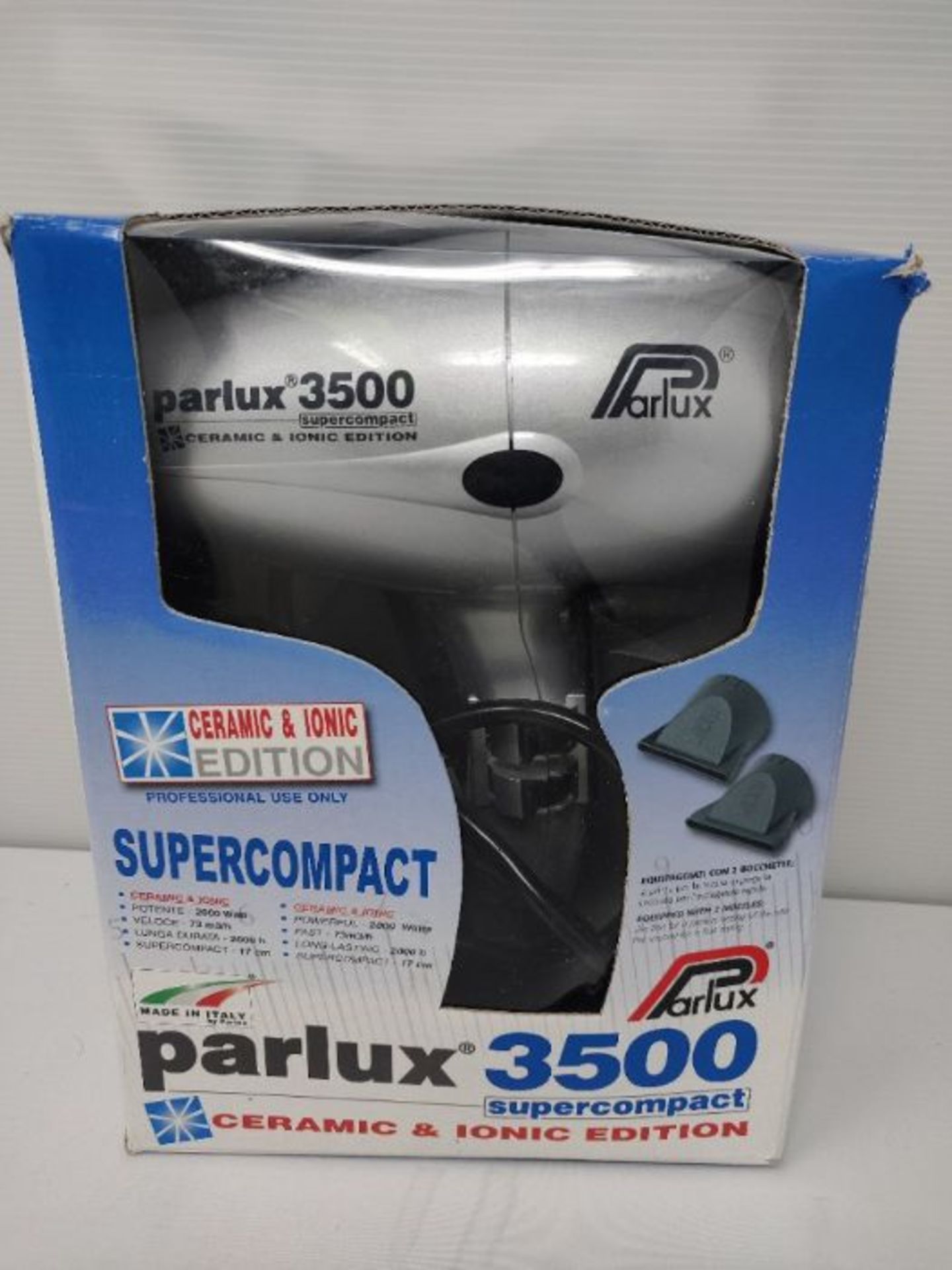 RRP £54.00 Parlux 3500 Super Compact Ceramic and Ionic Edition Silver Metallic - Image 2 of 2