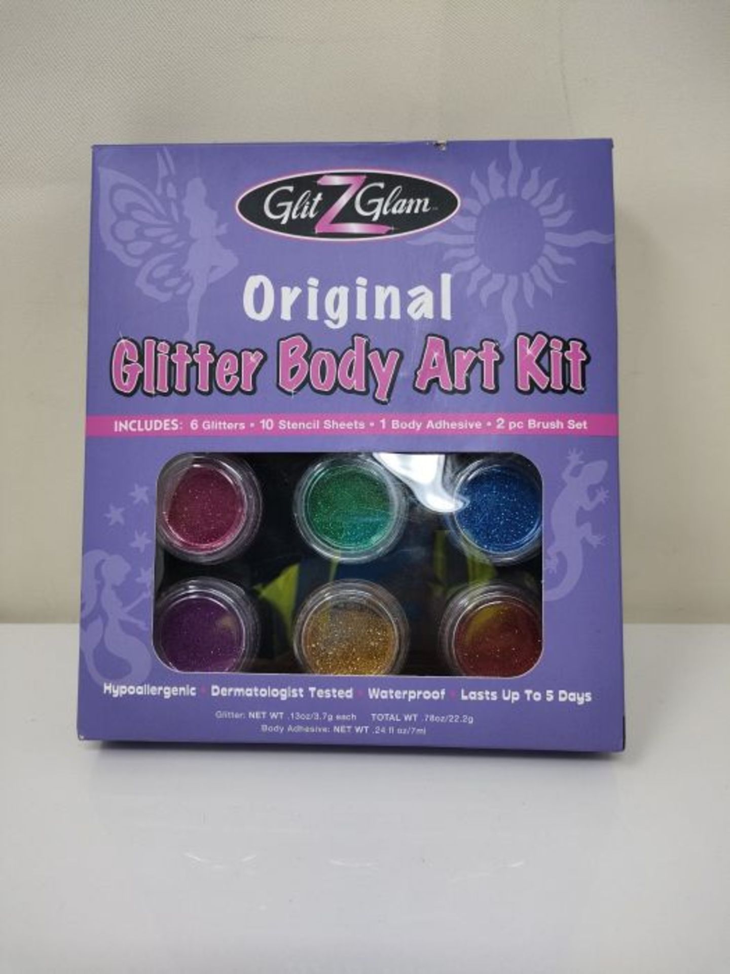 GlitZGlam Original Glitter Tattoo Kit and Temporary Tattoos - HYPOALLERGENIC and DERMA - Image 2 of 3