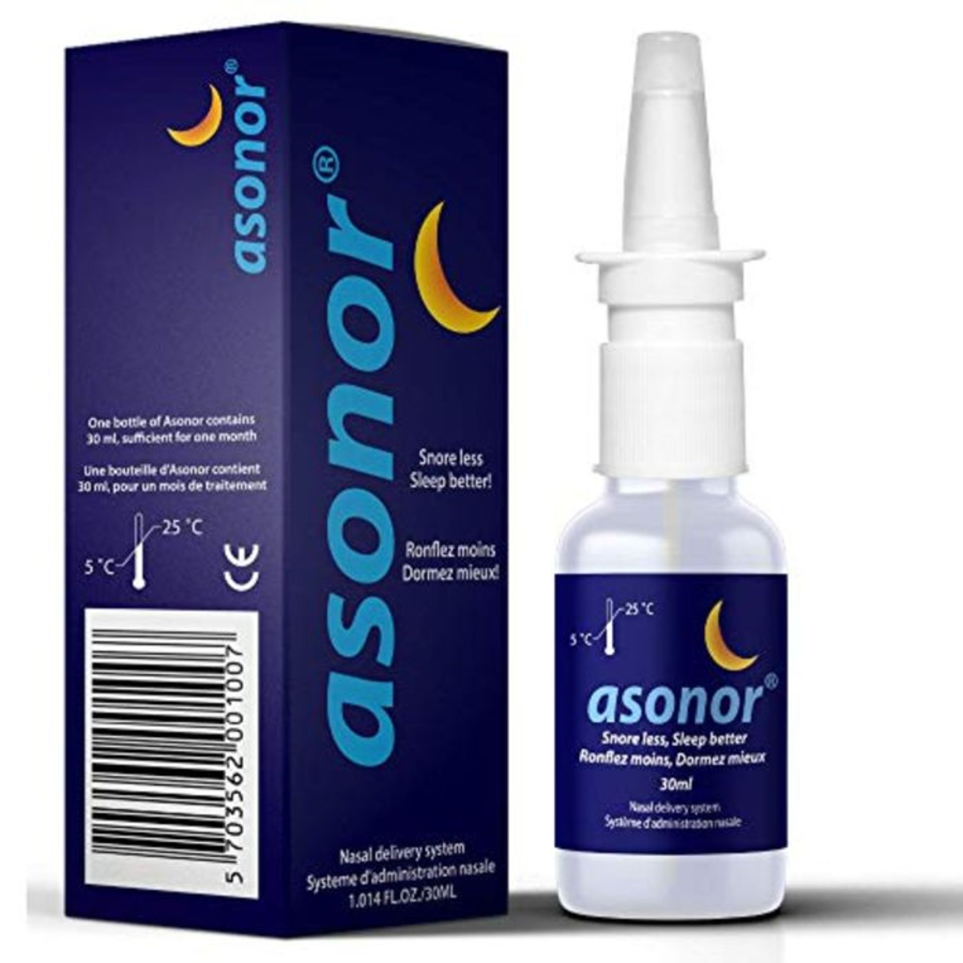 Asonor Snoring Nasal Spray (30ml)  Effective Snore Stopper Drops for Better Sleep ?