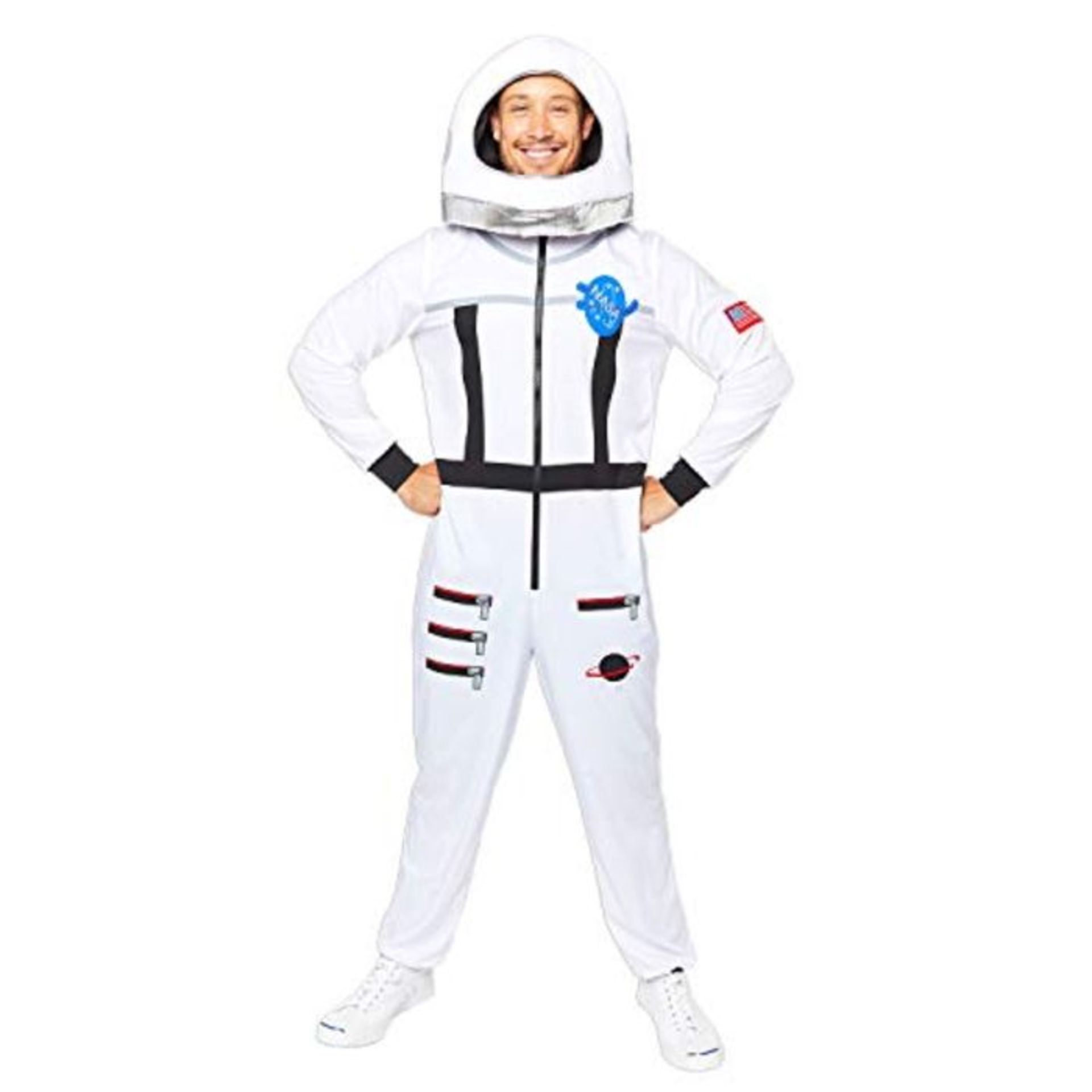 Amscan 9908689 White Astronaut Mens Halloween Costume-Large