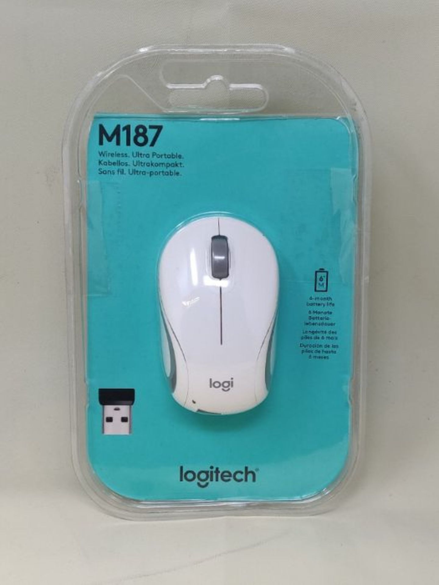 Logitech M187 Ultra Portable Wireless Mouse, 2.4 GHz with USB Receiver, 1000 DPI Optic - Image 2 of 3