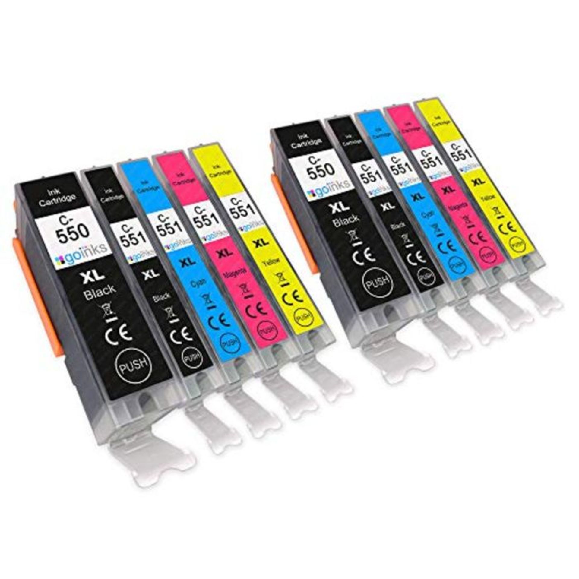 2 Go Inks Set of 5 Ink Cartridges to repalce Canon PGI-550 & CLI-551 Compatible / non-