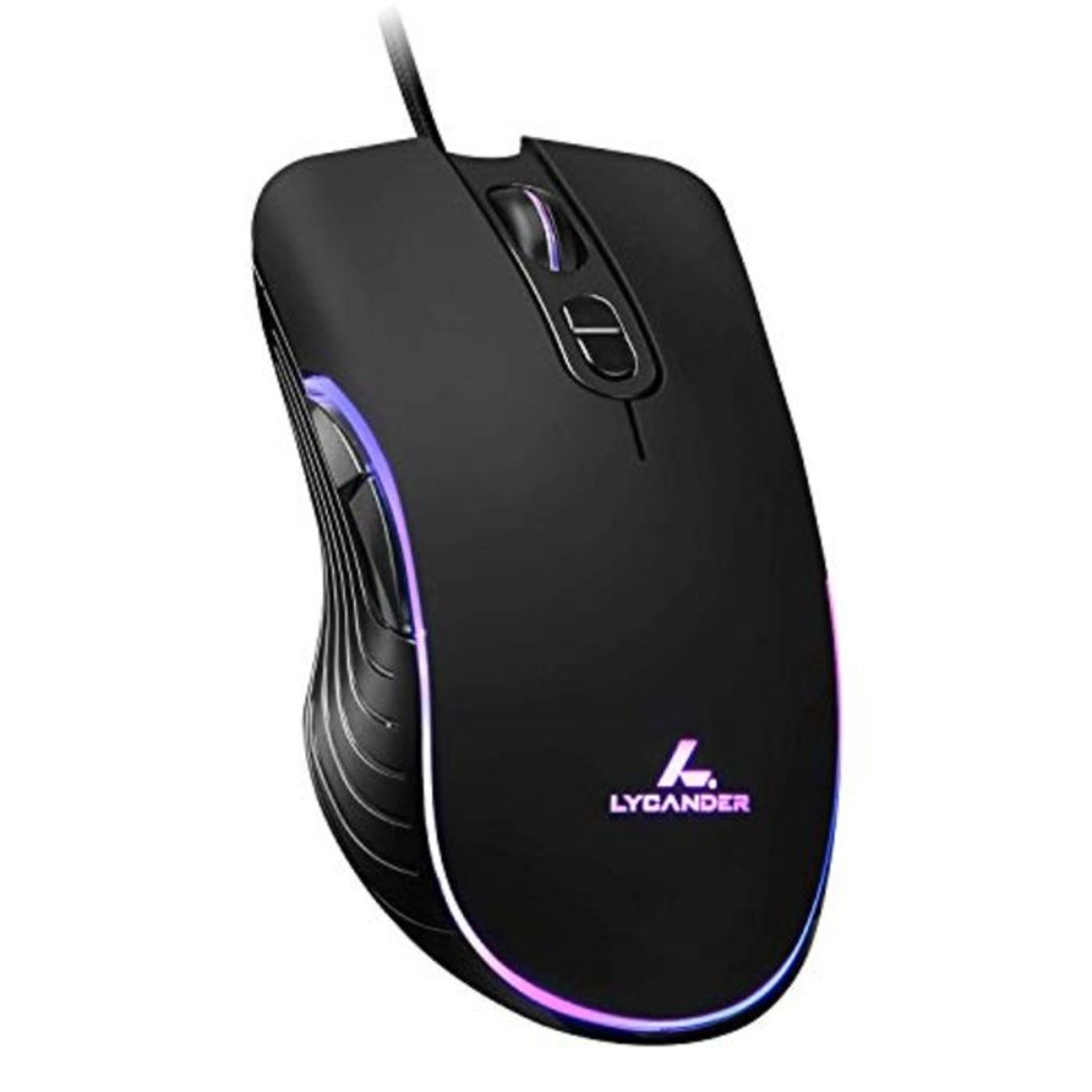 LYCANDER Gaming Mouse, Wired Optical USB Mice with Adjustable dpi up to 6400, 7 Button