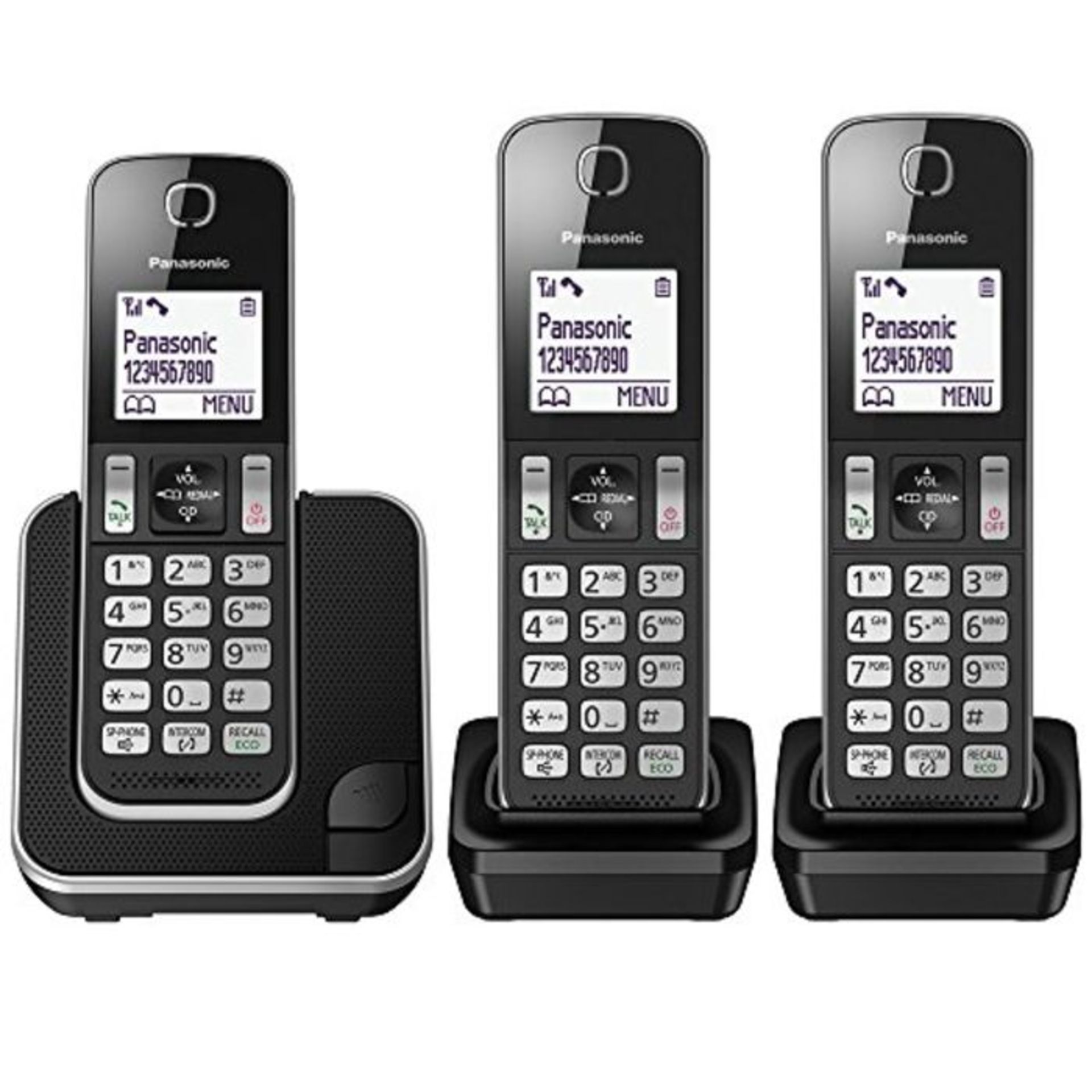 RRP £51.00 Panasonic KX-TGD313EB Cordless Home Phone with Nuisance Call Blocker and LCD Display -