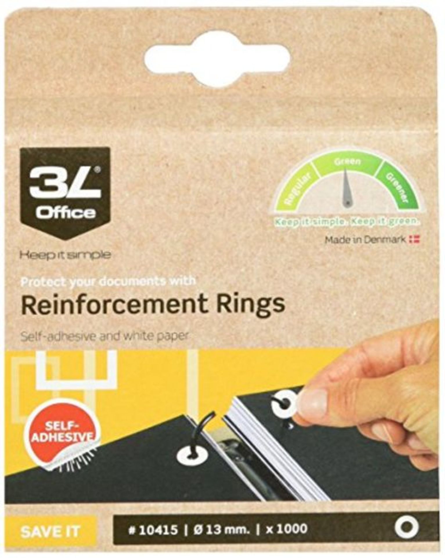 Fisherclark WS5002 Self Adhesive Paper Reinforcement Ring (Pack of 1000)