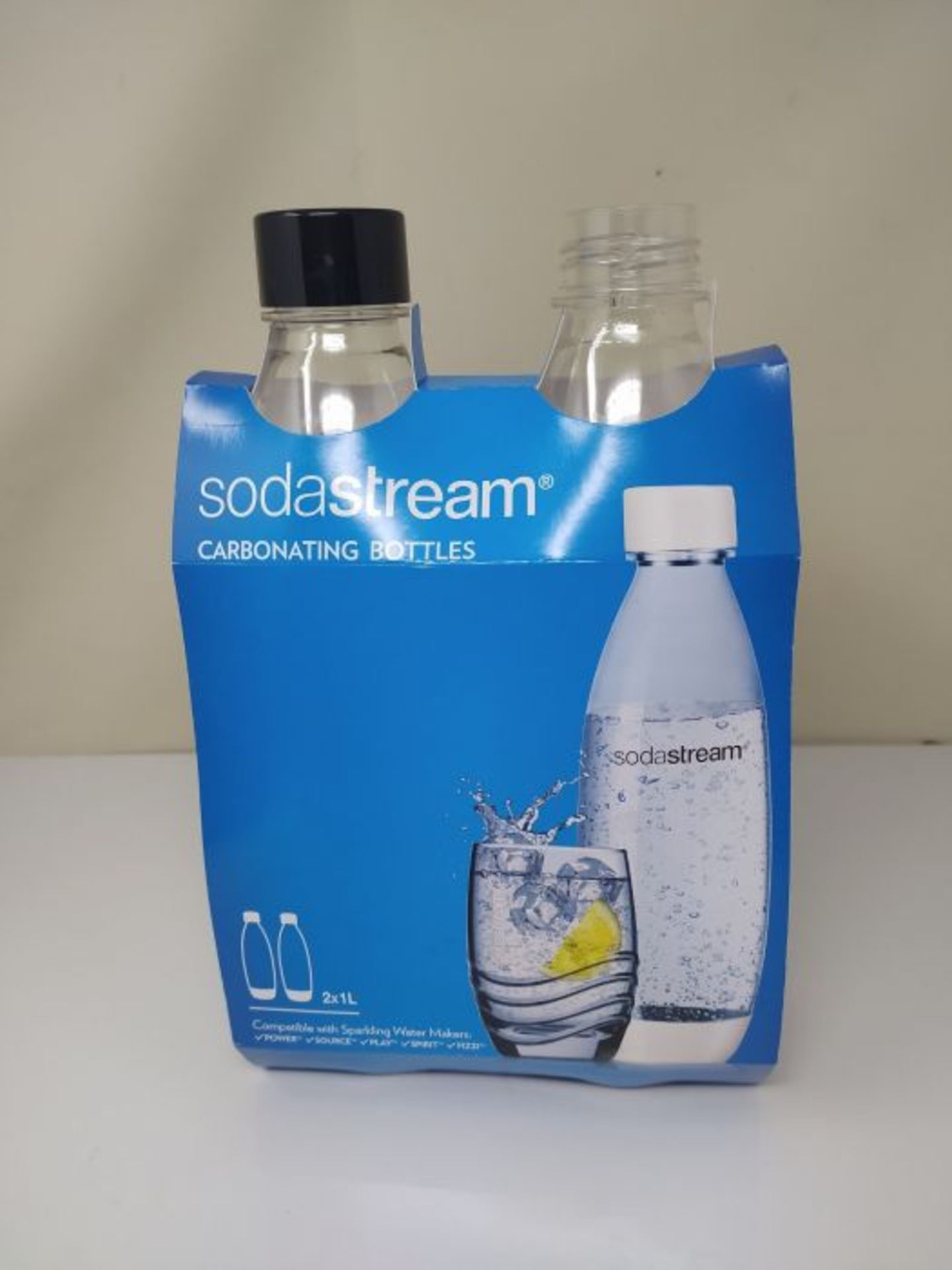 SodaStream Twin Pack Fuse 1 Litre Reusable BPA Free Water Bottles for Sparkling Water - Image 2 of 2