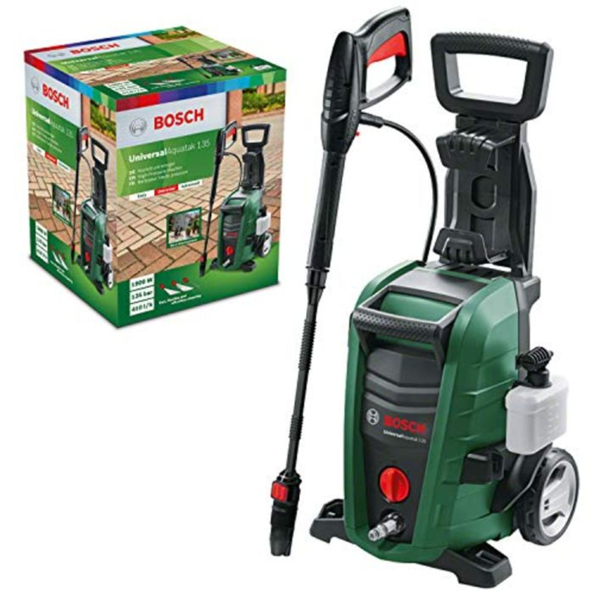 RRP £140.00 Bosch 06008A7C70 UniversalAquatak 135 High Pressure Washer, Green, 36.0 cm*44.2 cm*37.