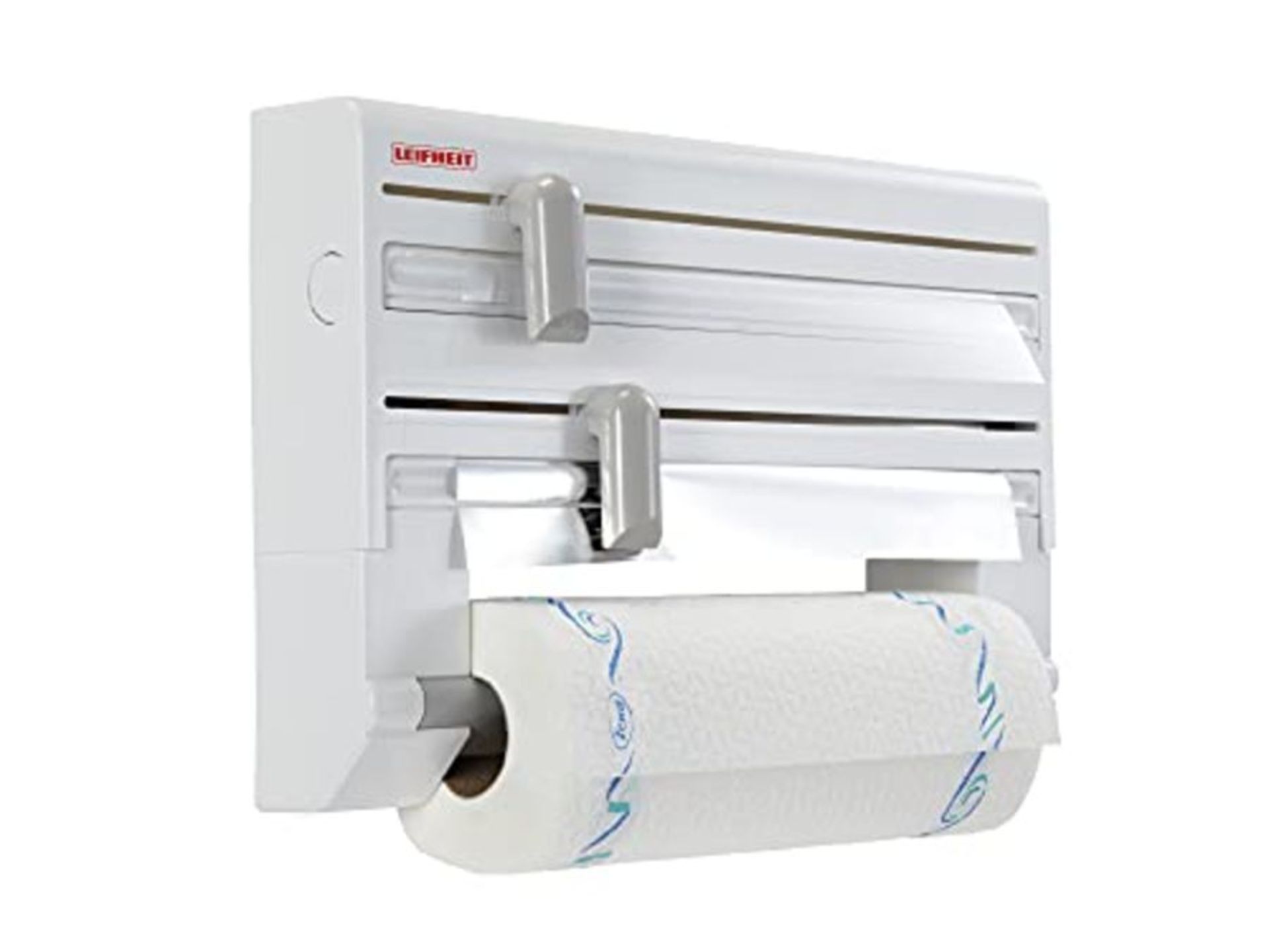 Leifheit Parat Kitchen Roll Dispenser, Wall-Mounted Film, Foil and Paper Holder, Easy-