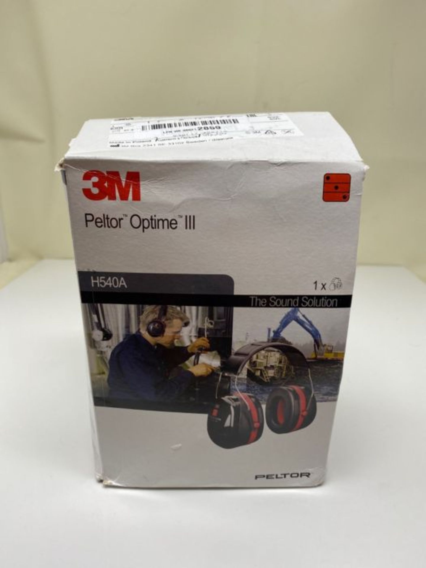 3M Peltor Optime III Earmuffs with Headband, 35 dB, Black/Red  Protection against h - Image 2 of 3