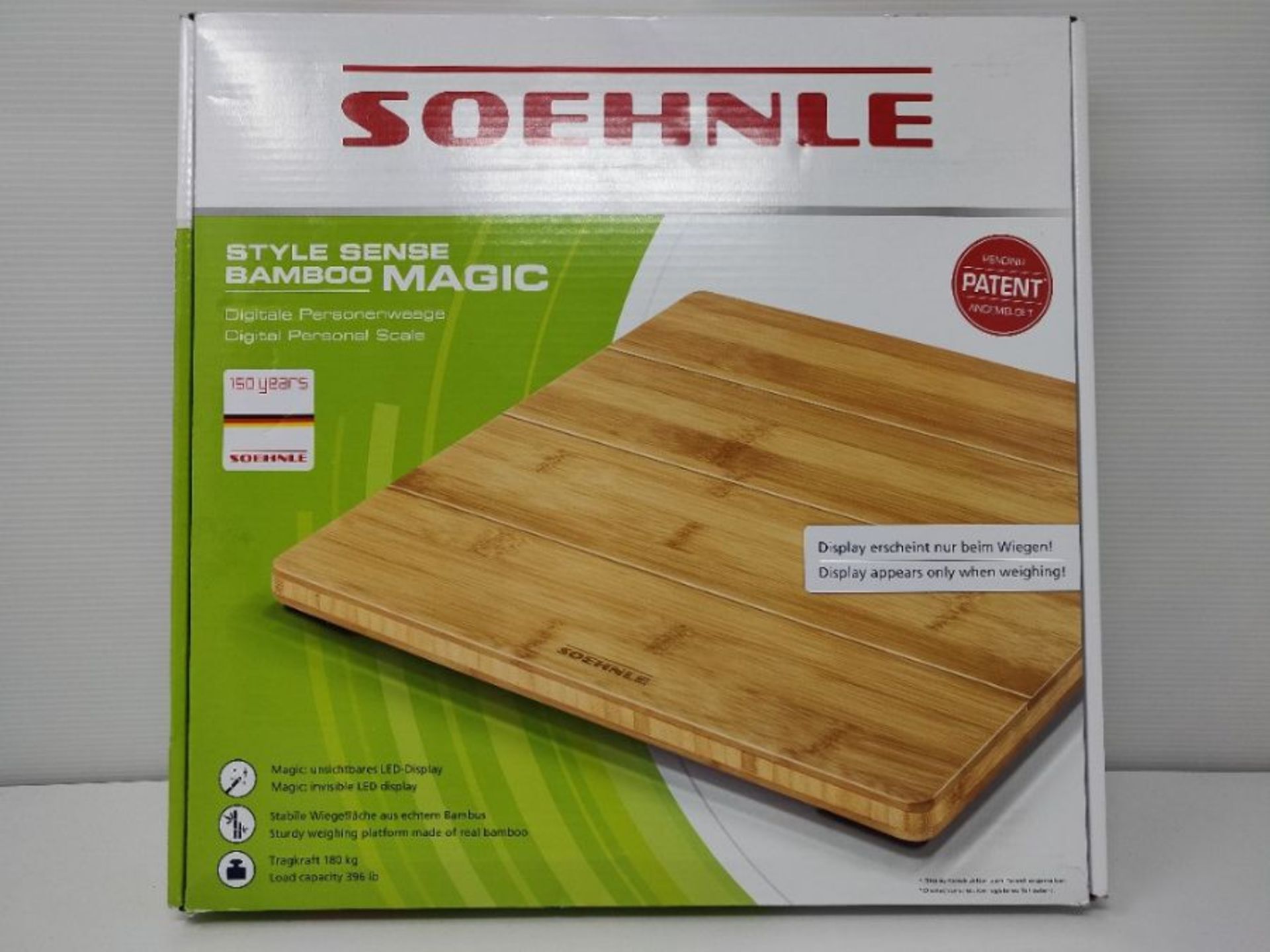 Soehnle Style Sense Bamboo Magic, Digital Bathroom Scales, Weight up to 180 kg in 100 - Image 2 of 2