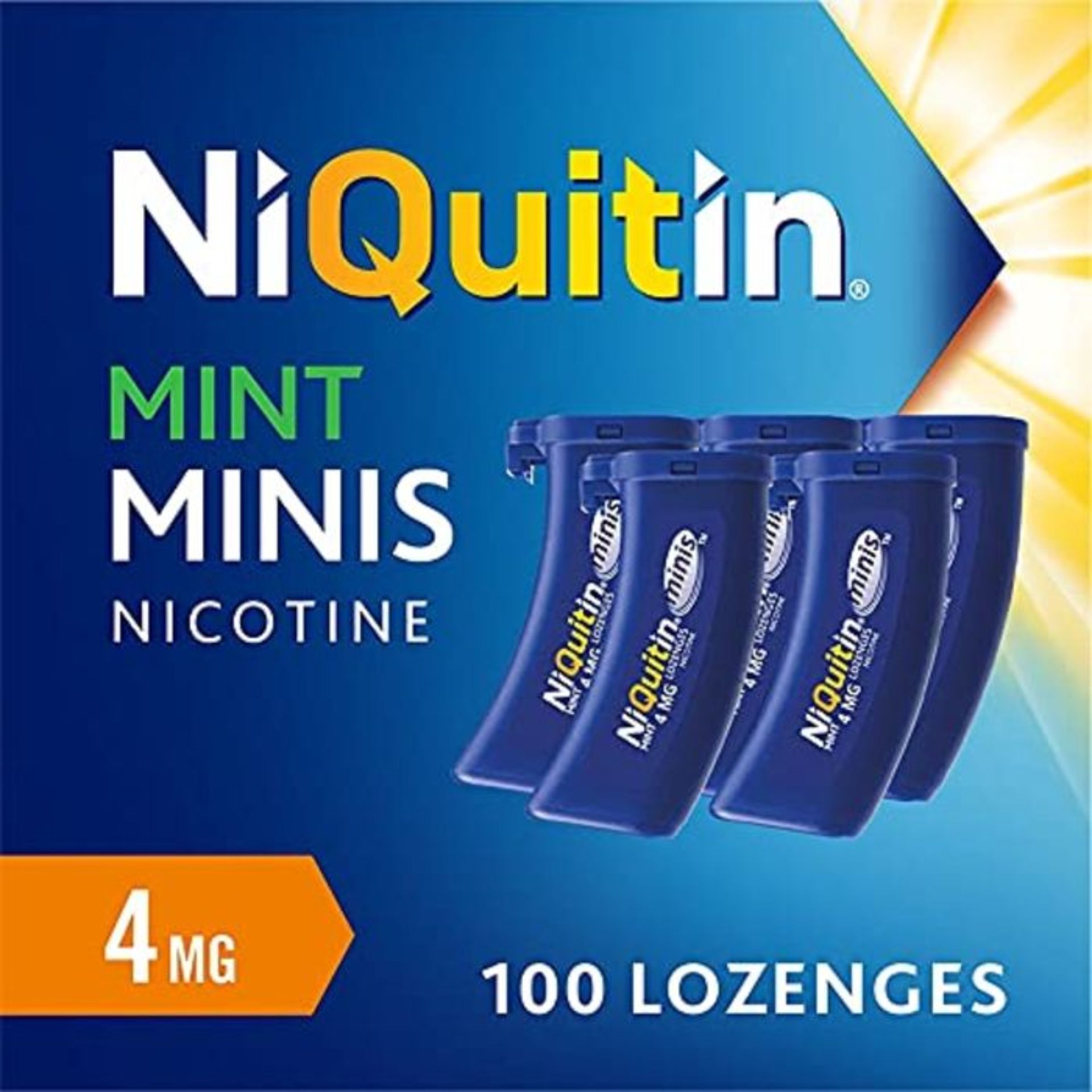 NiQuitin Mini Mint Lozenges, 4 mg, Stop Smoking Aid, 100 Count