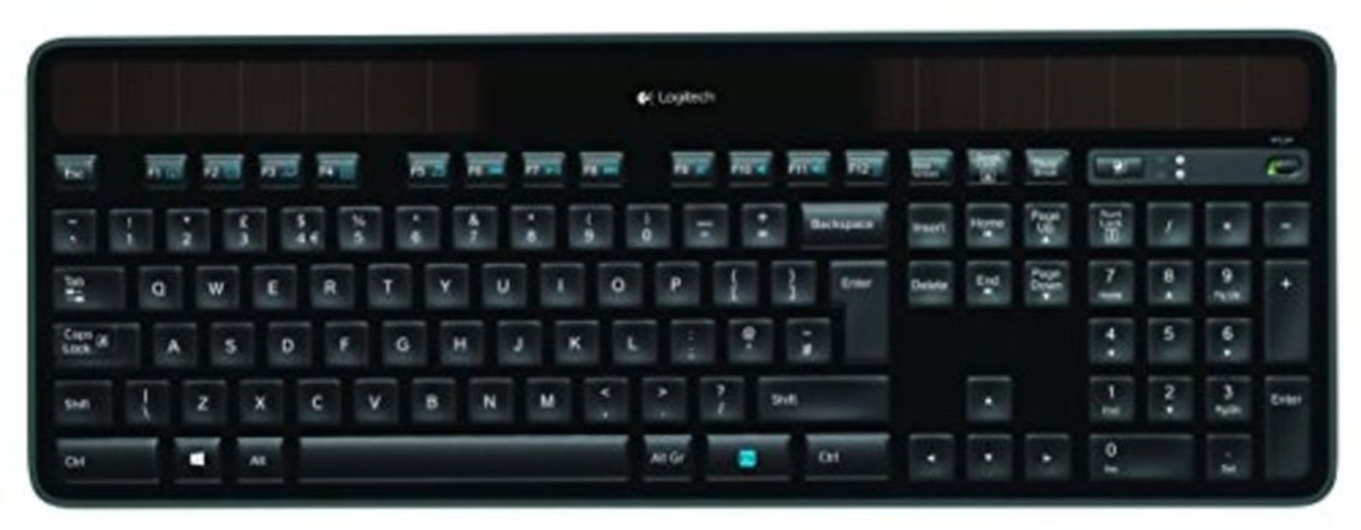RRP £68.00 Logitech K750 Wireless Solar Keyboard for Windows, 2.4GHz Wireless with USB Unifying M