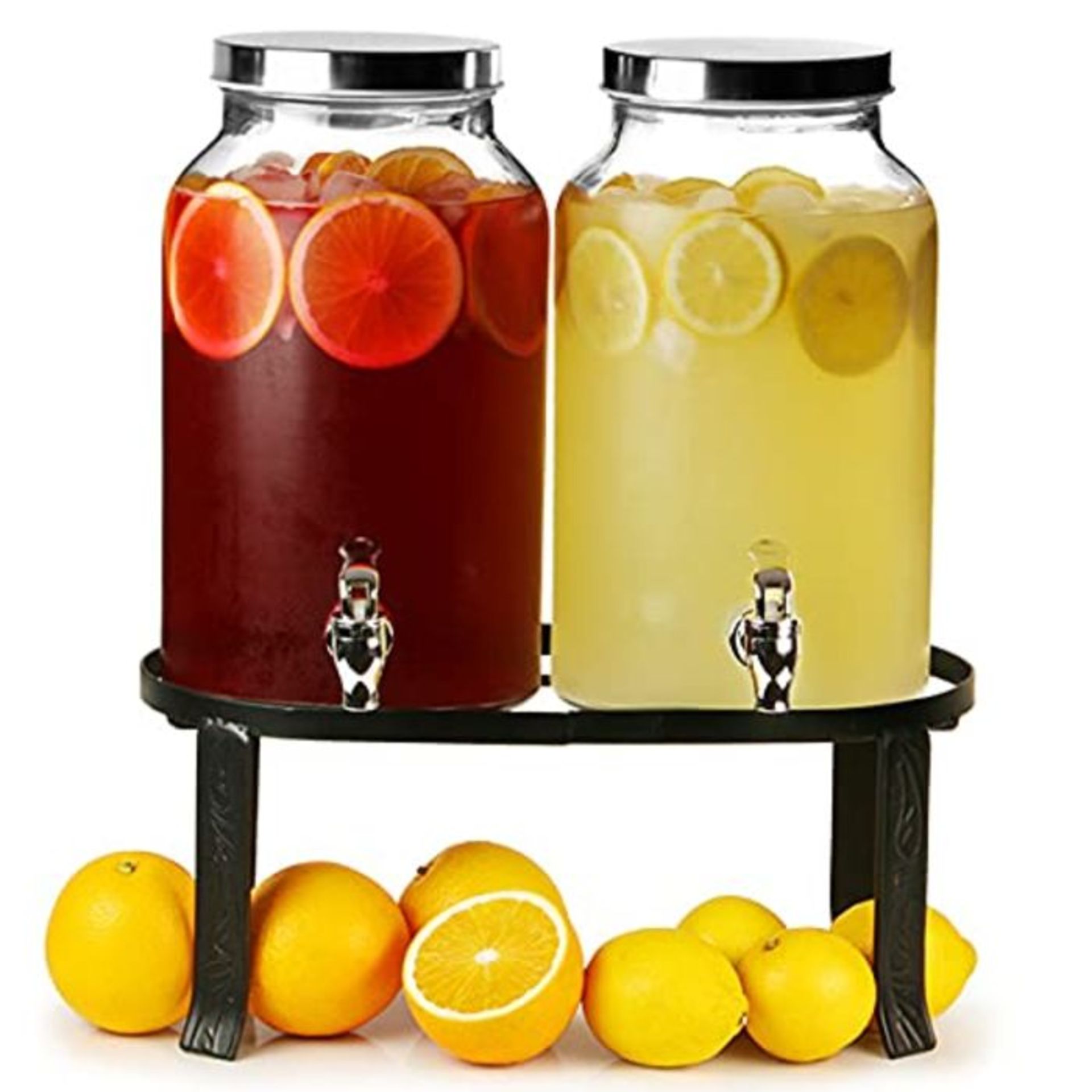 Dual Mason Jar Drinks Dispenser with Stand 352oz / 10ltr | bar@drinkstuff Double Bever