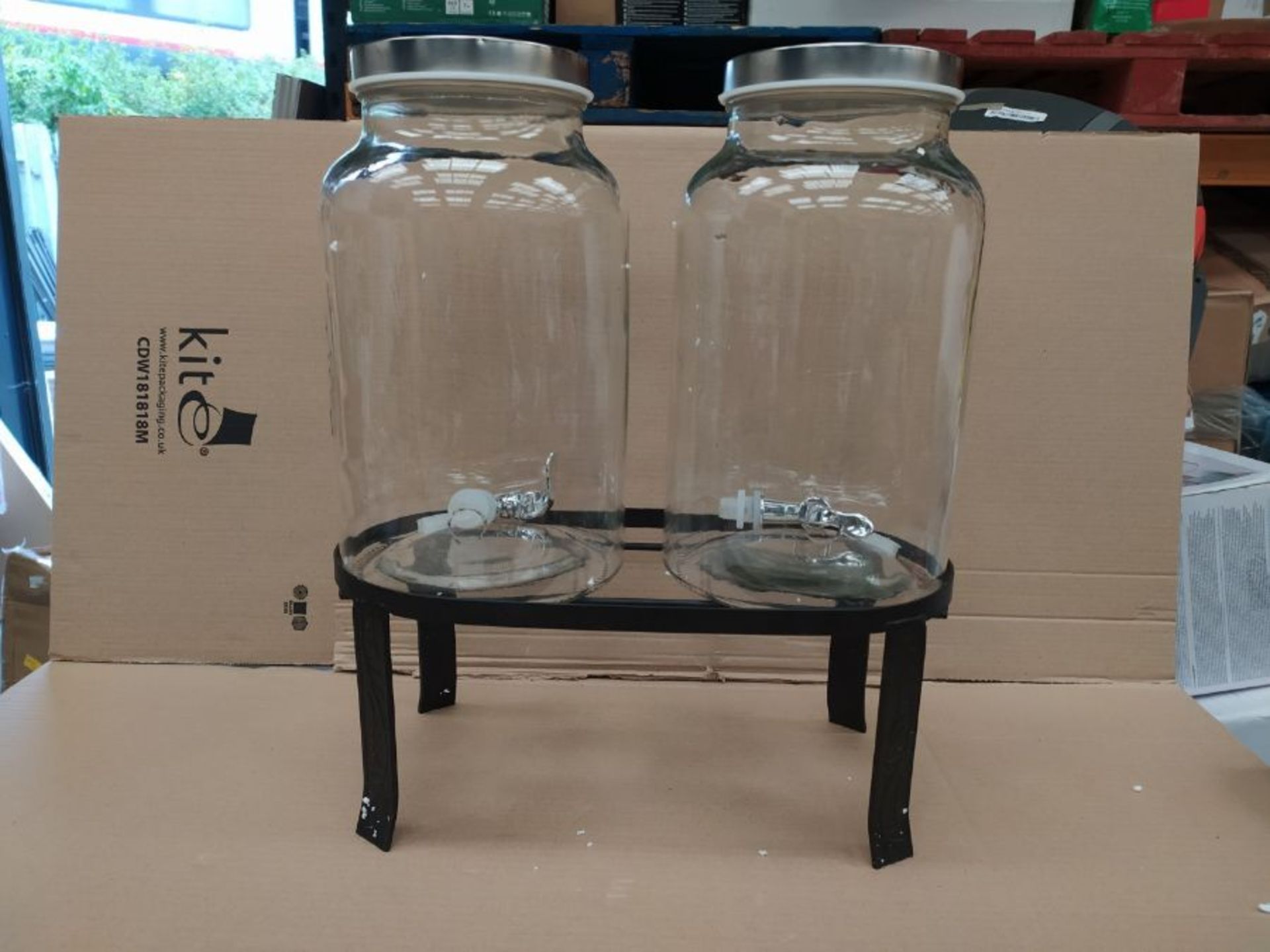 Dual Mason Jar Drinks Dispenser with Stand 352oz / 10ltr | bar@drinkstuff Double Bever - Image 3 of 3