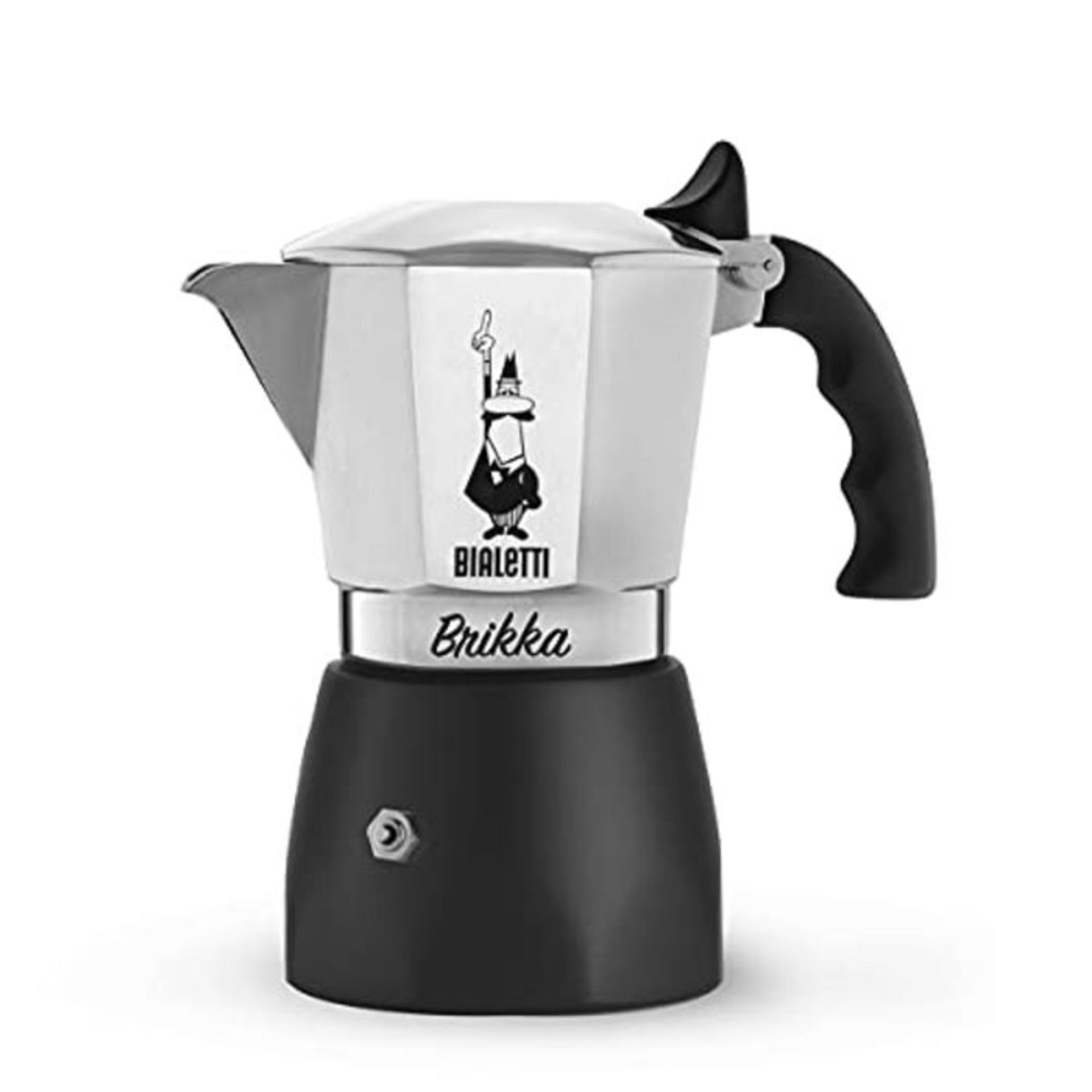 Bialetti New Brikka Aluminium Coffee Maker with Double Cream 4 Cups