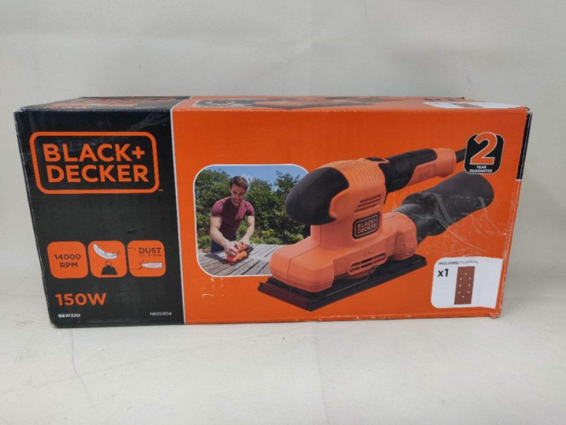 BLACK+DECKER 240 V Finishing Sander Power Tool 1/3 Sheet with 2mm Orbit Diameter, BEW2 - Image 2 of 3