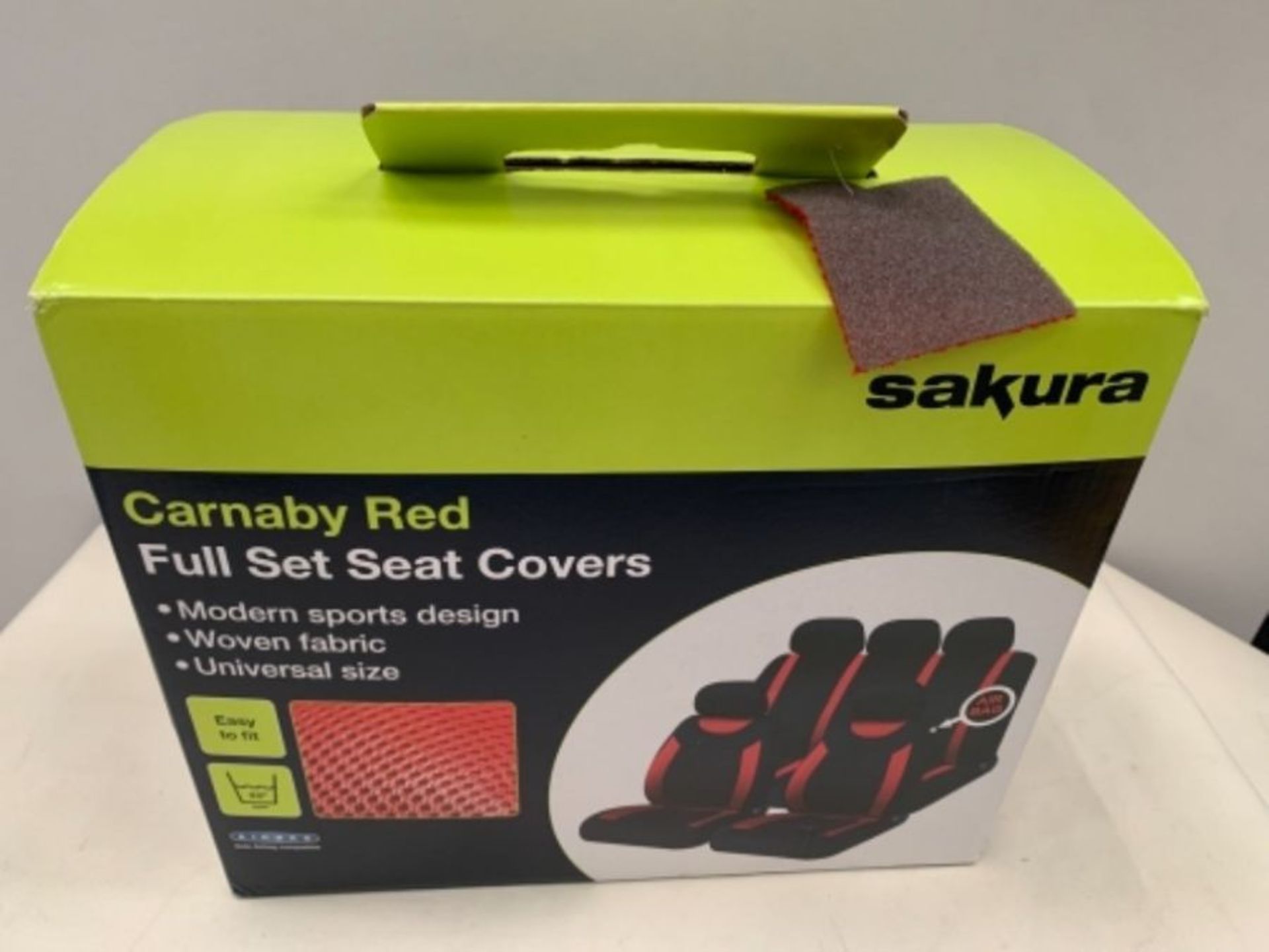 Sakura Car Seat and Headrest Covers Carnaby Red SS5293 - Full Set Universal Size Elast - Image 2 of 3