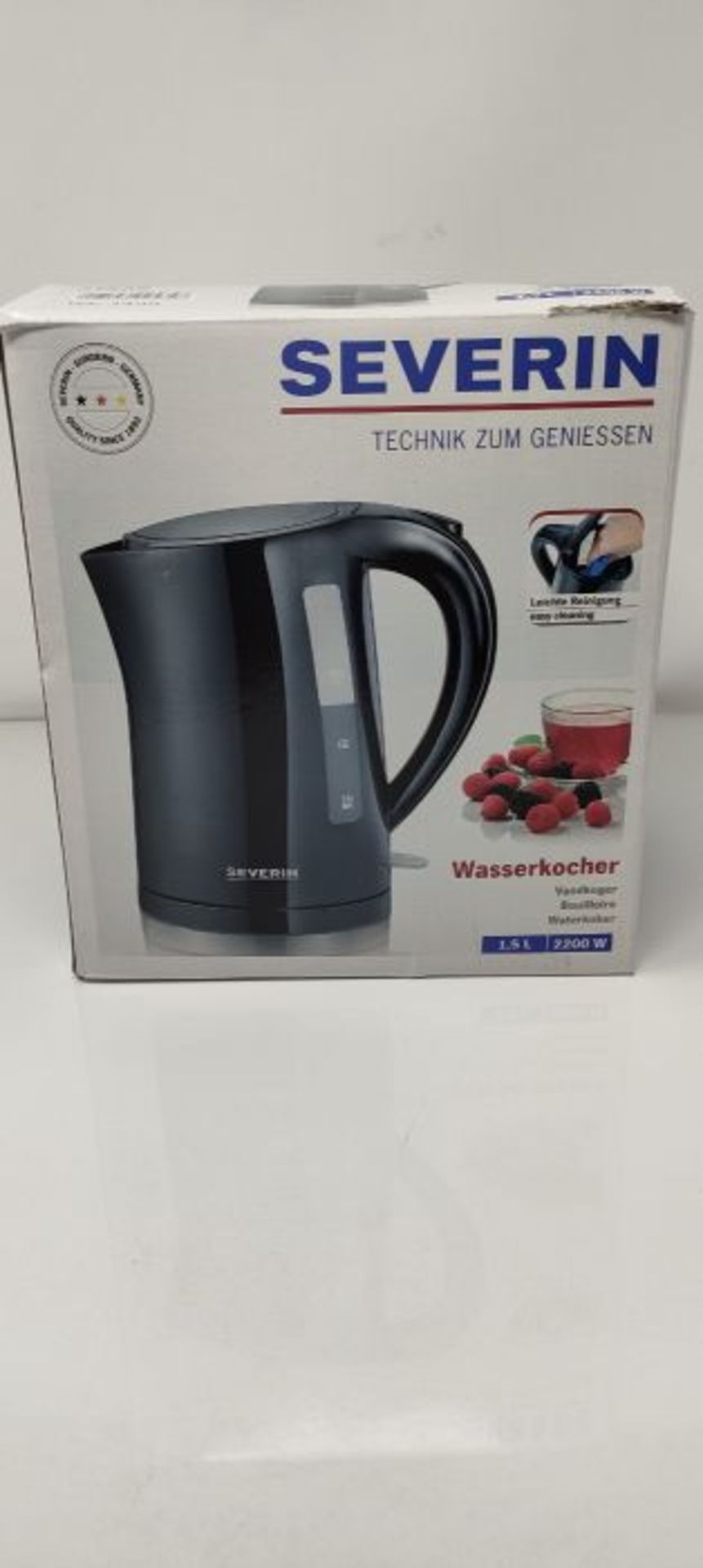 Severin Jug Electric Kettle with 2200 W of Power WK 3498, Black - Image 2 of 3