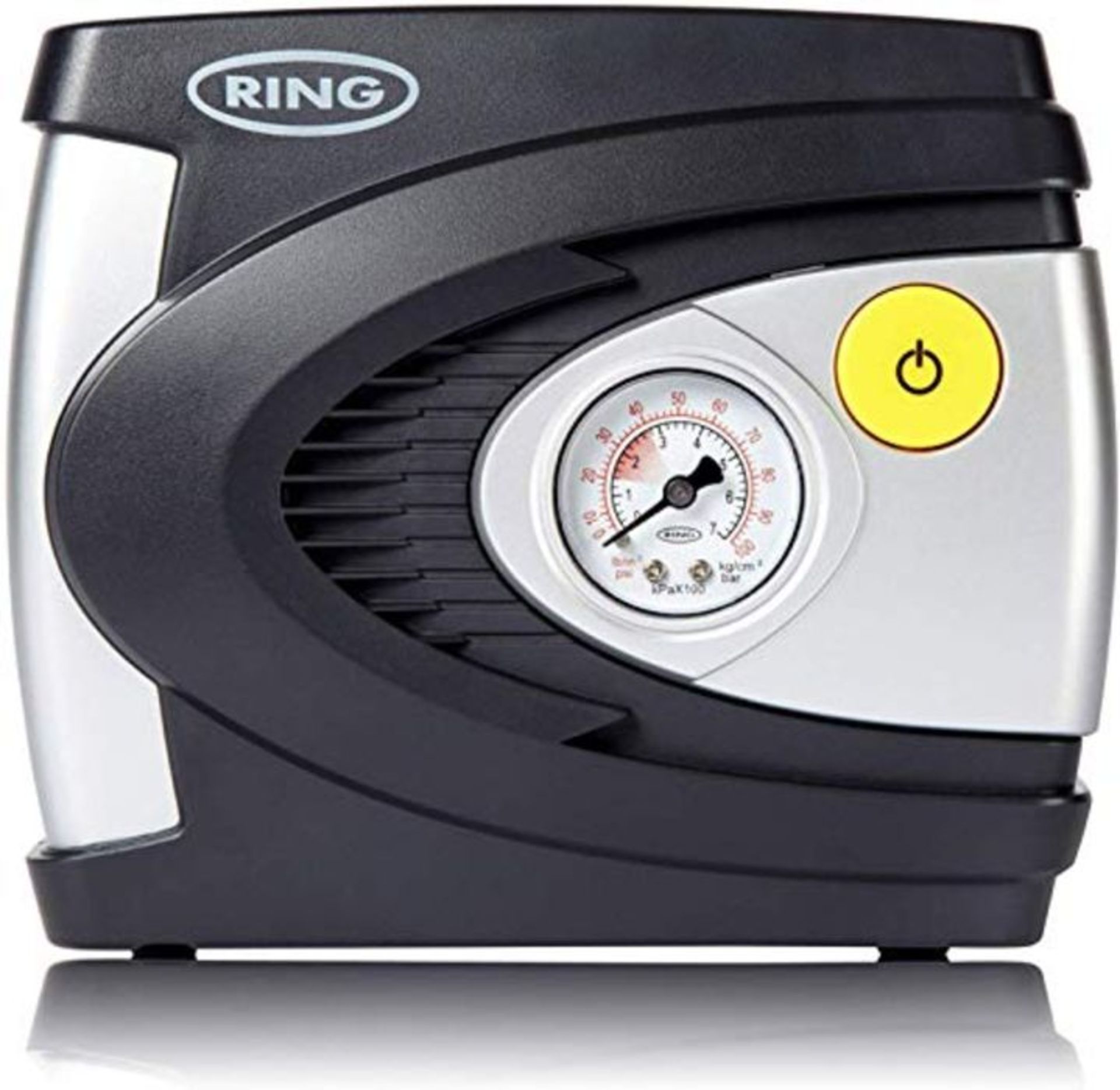 Ring RAC610 12V Analogue Tyre Inflator, Air Compressor Tyre Pump, 4.5 Min Tyre Inflati