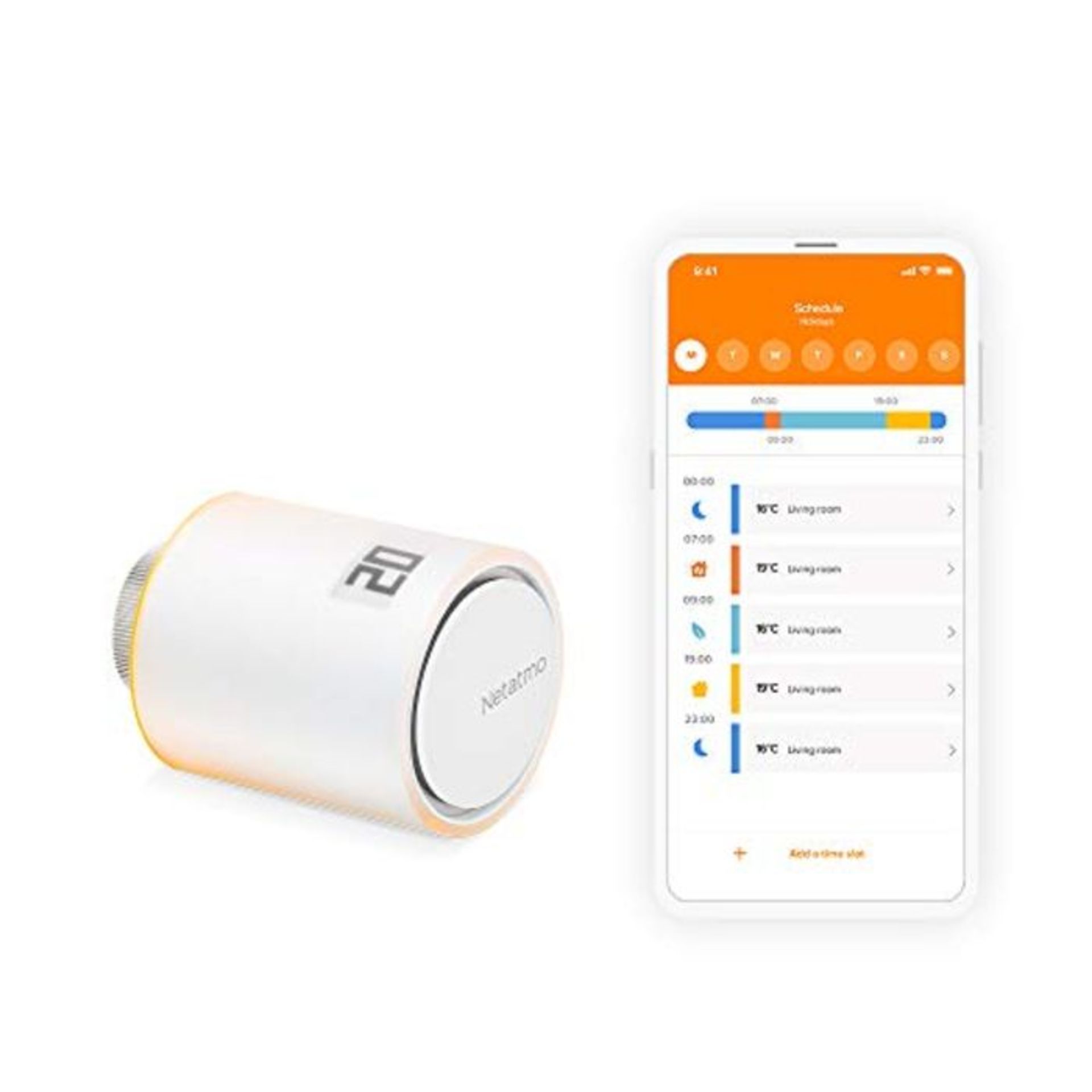 RRP £69.00 Netatmo Additional Smart Radiator Valve, Add-on for Smart Thermostat and for collectiv