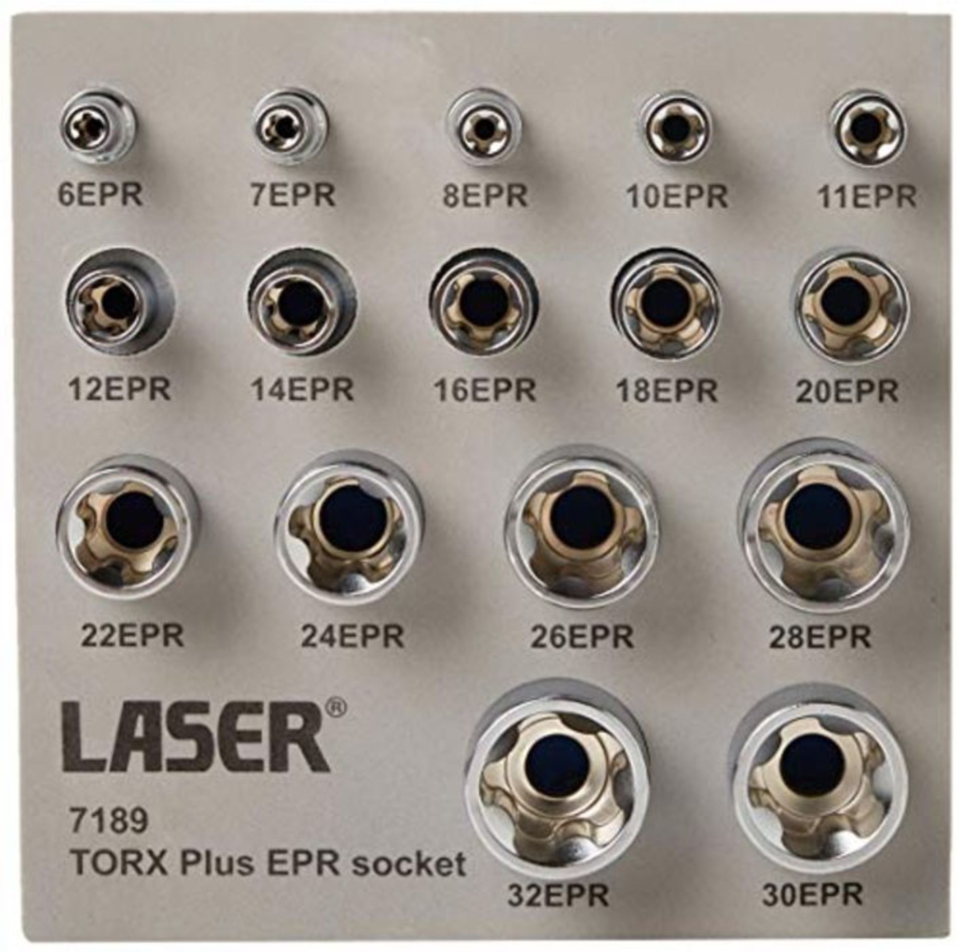 RRP £58.00 Laser 7189 Torx® Plus EPR Socket Set 1/4"D, 3/8"D, 1/2"D 16pc