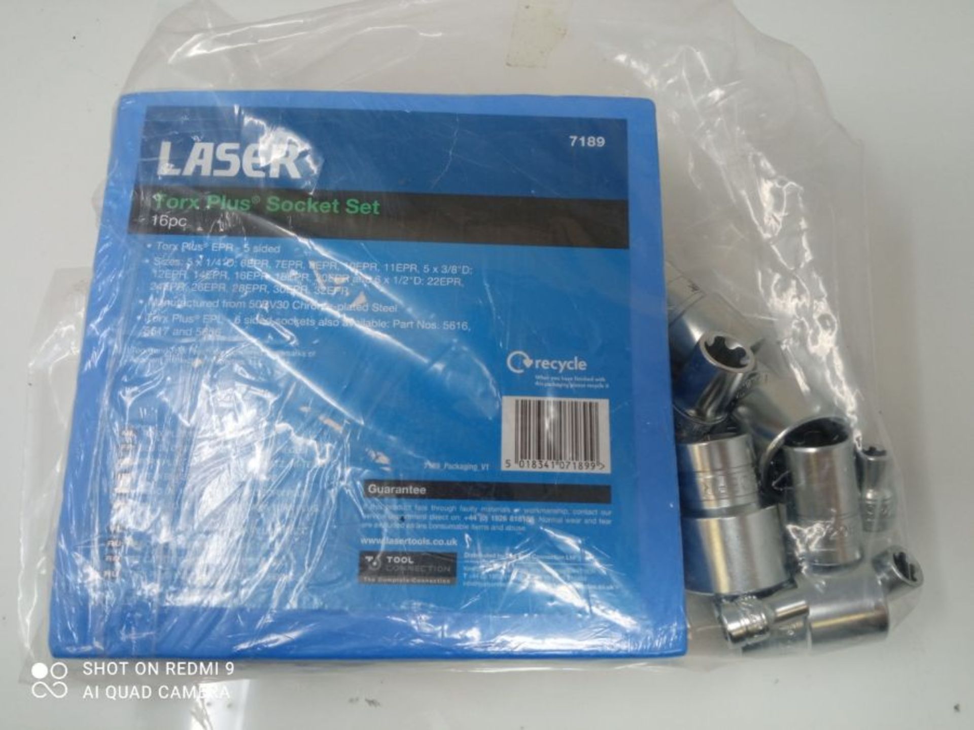 RRP £58.00 Laser 7189 Torx® Plus EPR Socket Set 1/4"D, 3/8"D, 1/2"D 16pc - Image 2 of 3