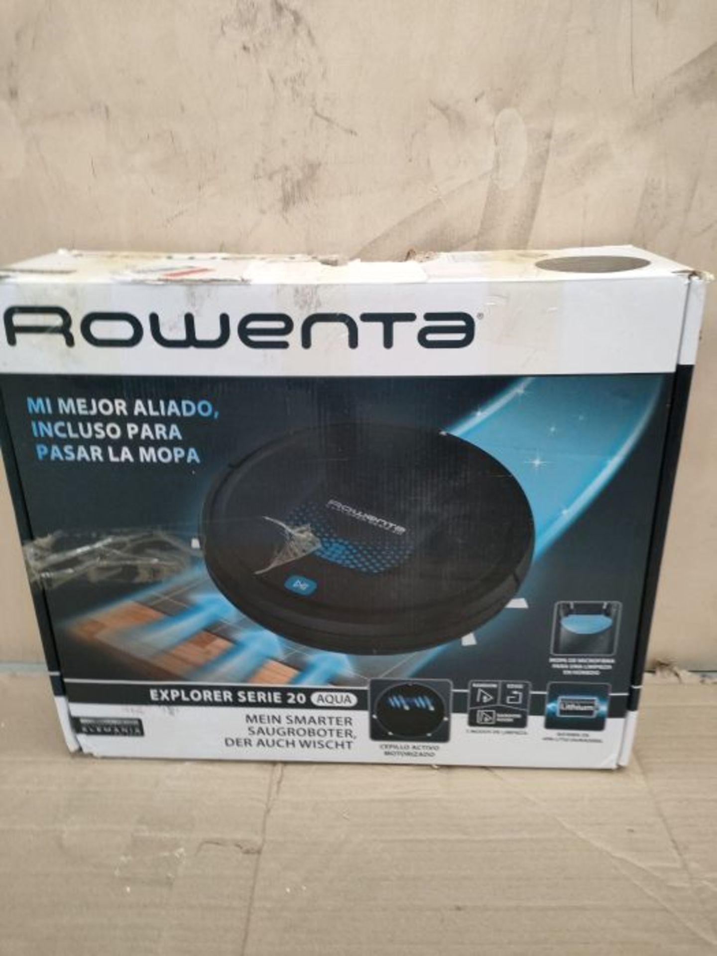 RRP £216.00 Rowenta RR6871WH Smart Force Explorer Aqua Robot Vacuum Cleaner 2-in-1 Vacuum Cleaner - Image 2 of 3