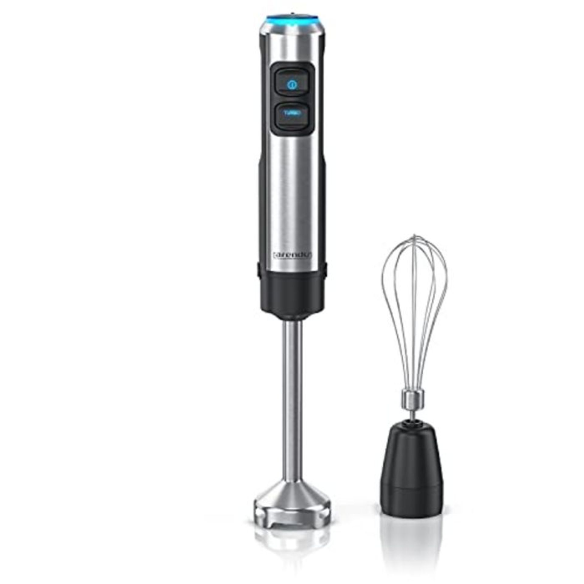 Arendo - Hand blender 1200 watt stainless steel set - including whisk attachment - fou