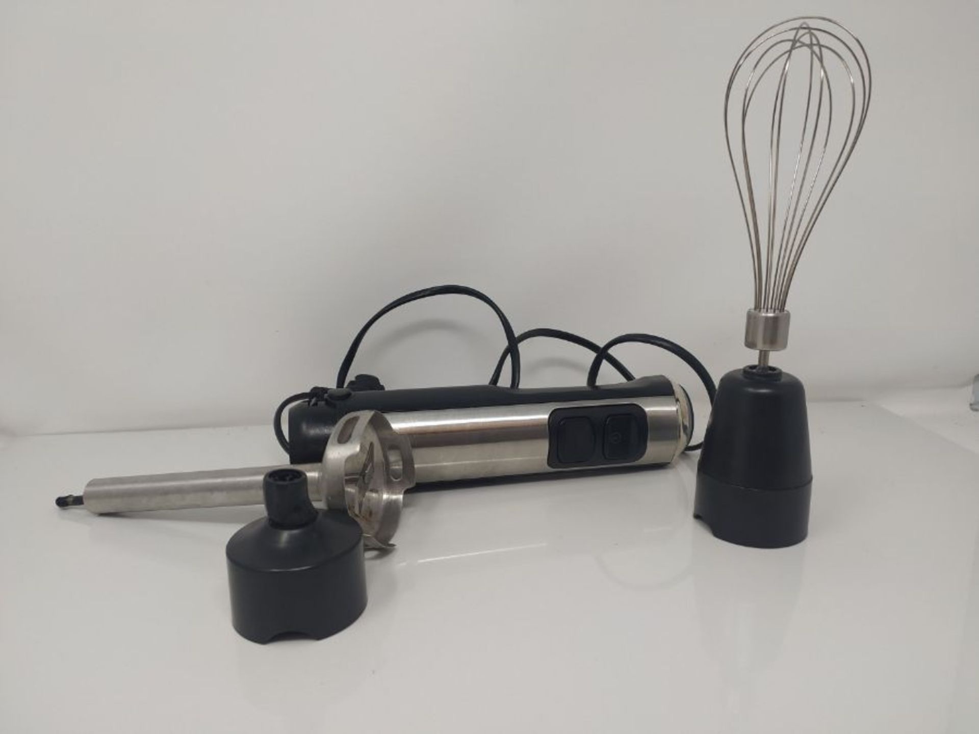 Arendo - Hand blender 1200 watt stainless steel set - including whisk attachment - fou - Image 2 of 2