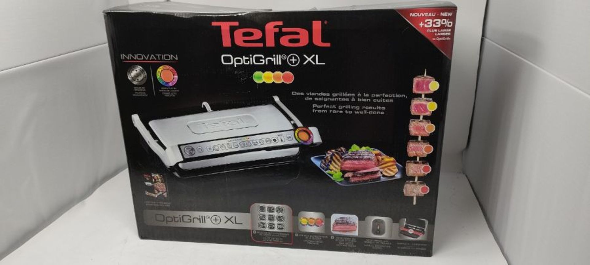 RRP £143.00 Tefal GC722D16 Optigrill+ XL Grill (8 Portions), 9 Automatic Settings and Cooking Sens - Image 2 of 3