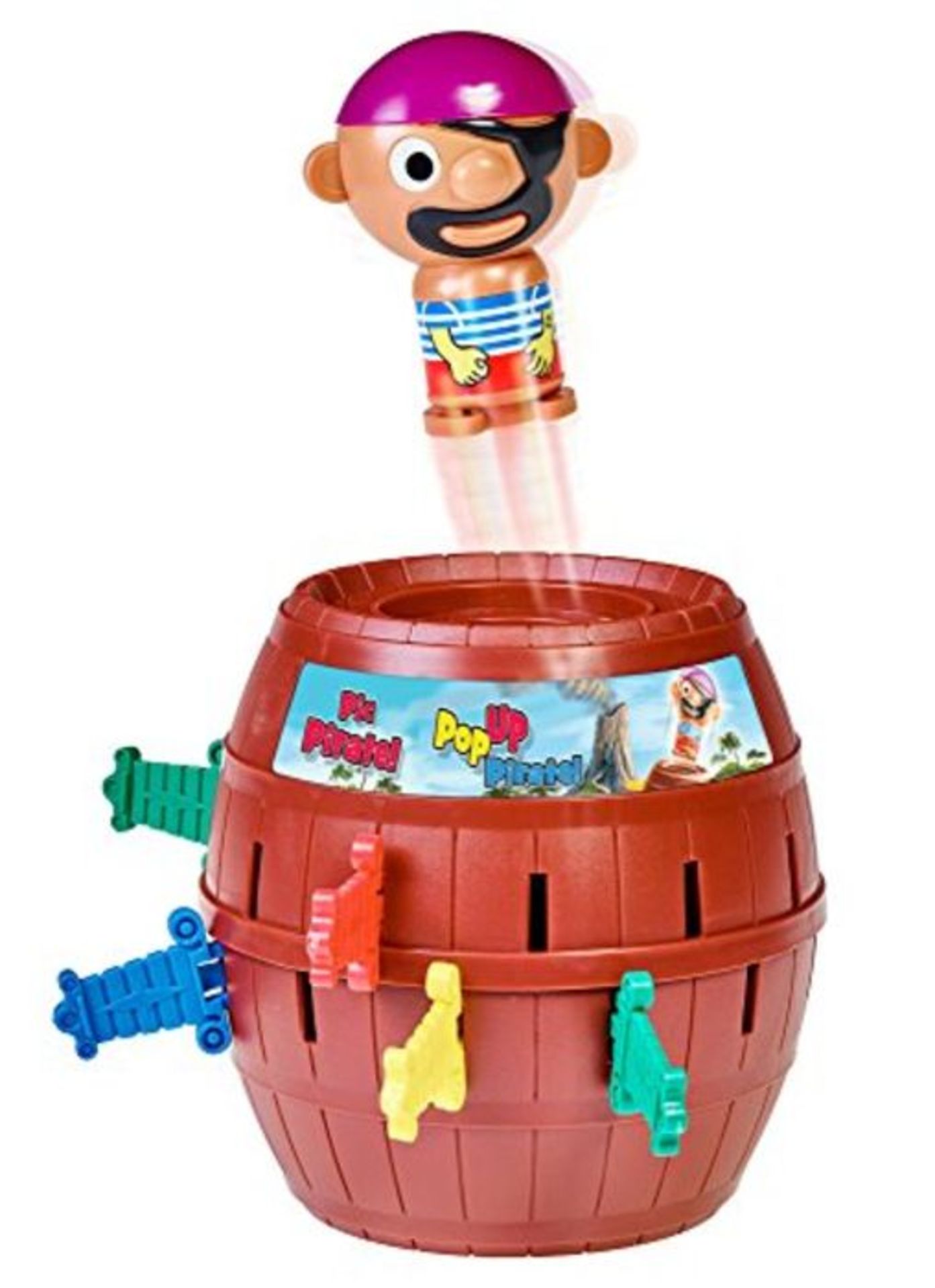 TOMY Games T7028 TOMY Pop Up Pirate Classic Children's Action Board Game Toy, Wood-Cho
