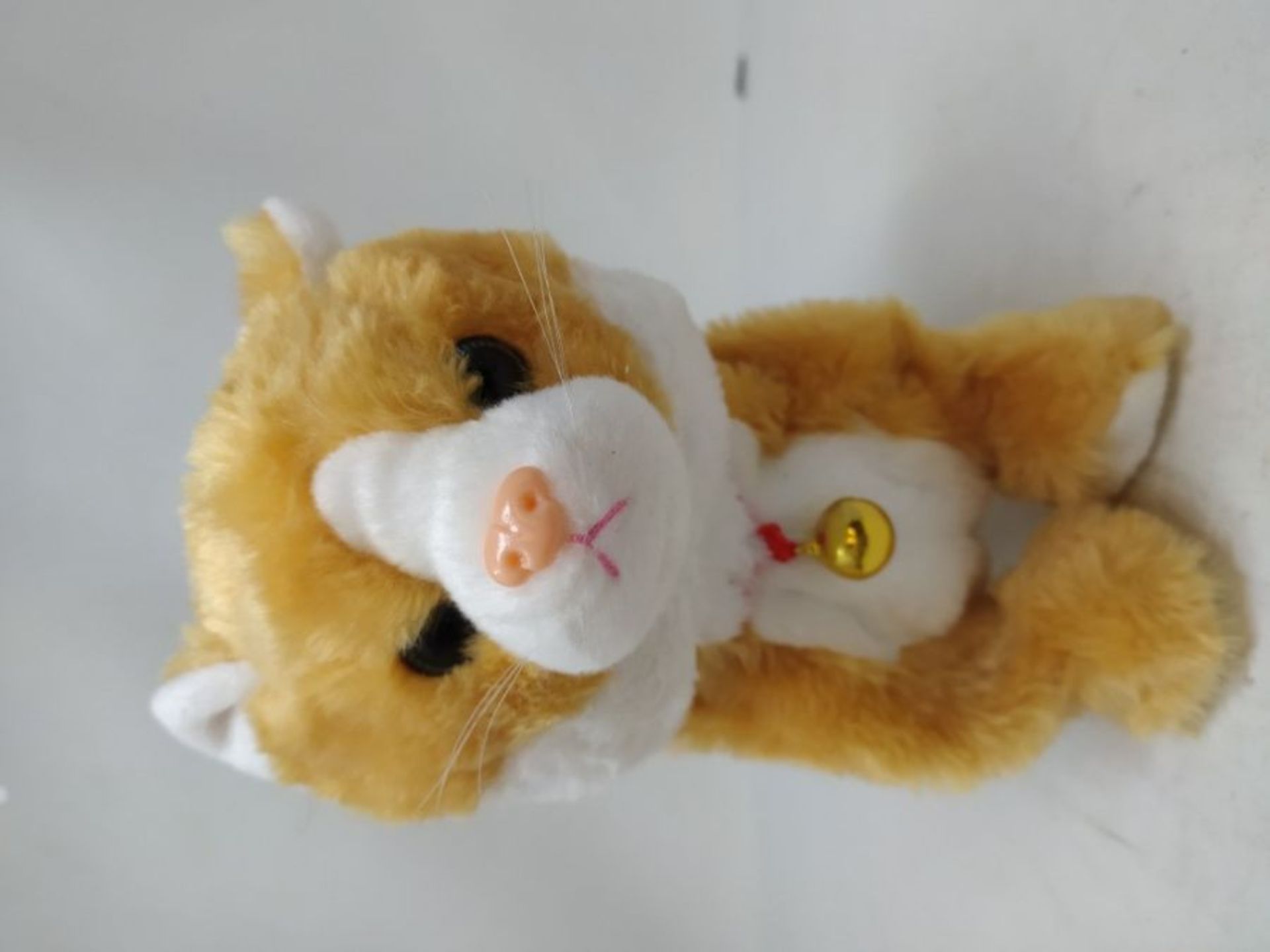 Yellow Plush Cat Stuffed Animal Interactive Cat Robot Toy, Barking Meow Kitten Touch C - Image 2 of 2
